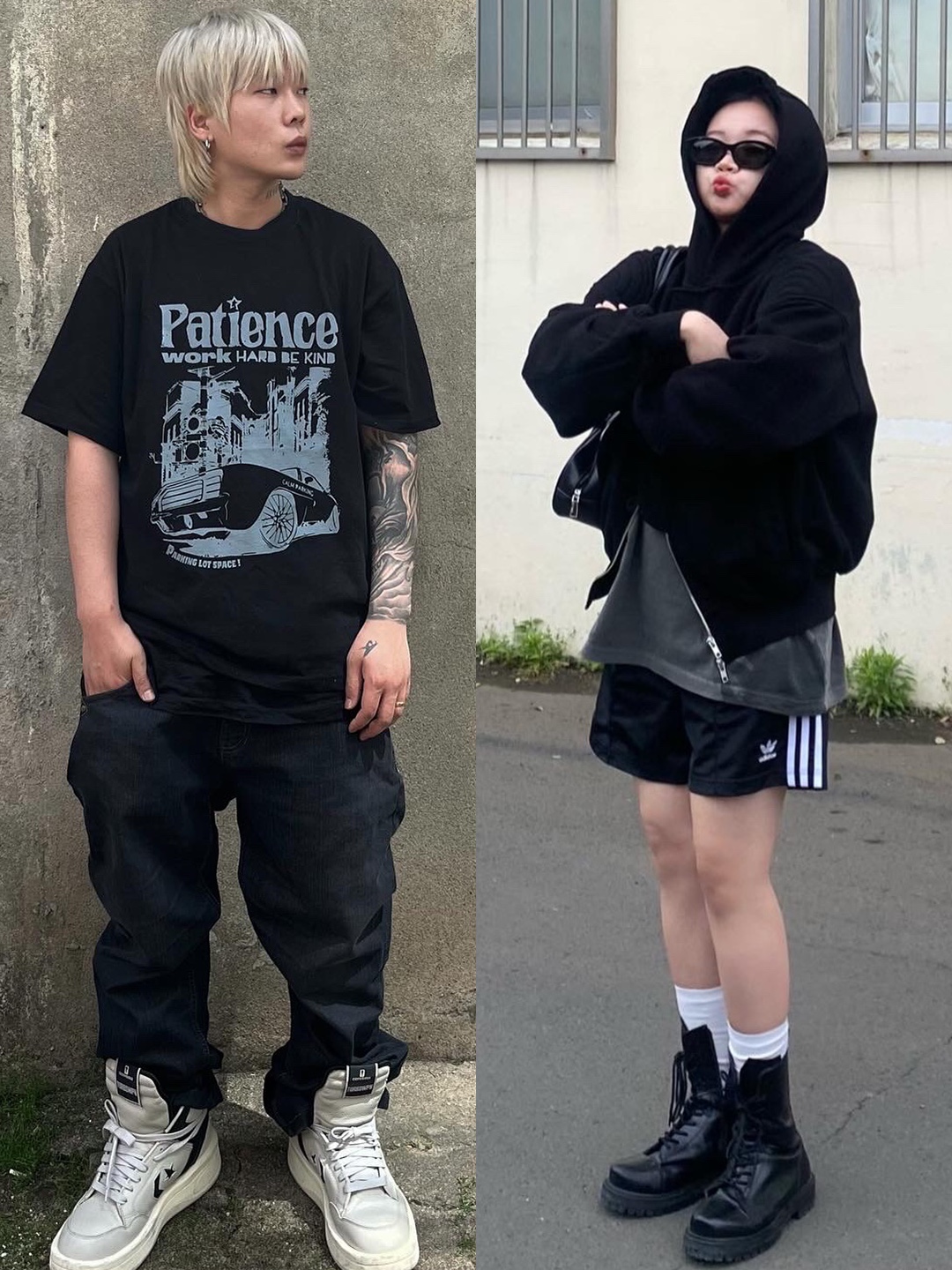 Converse x Drkshdw Turbowpn Pelican, (W) Adidas 3-Stripes Woven Shorts Black - KR Sizing 착용 스타일 - 2