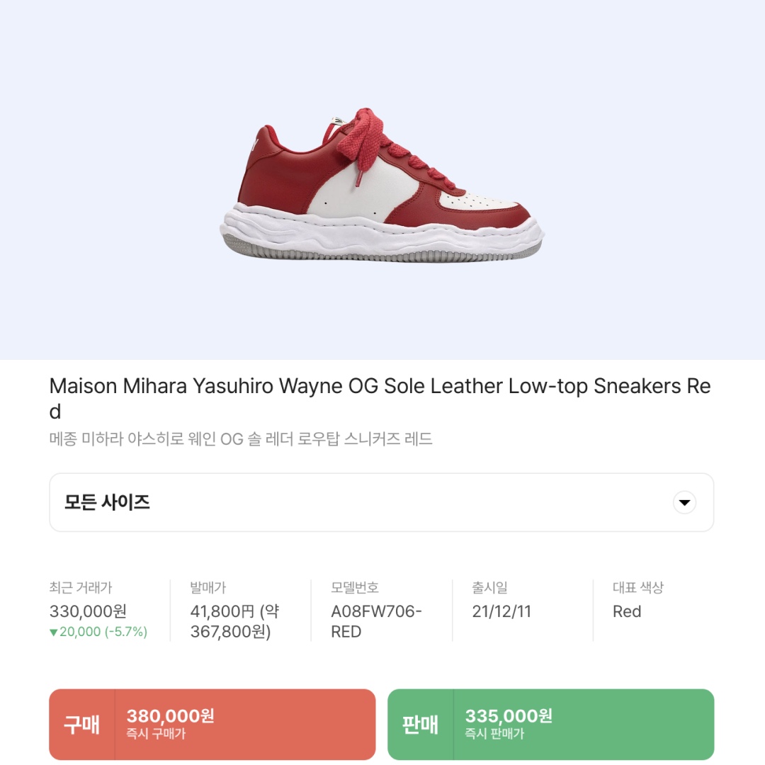Maison Mihara Yasuhiro Wayne OG Sole Leather Low-top Sneakers Red 착용 스타일 - 2