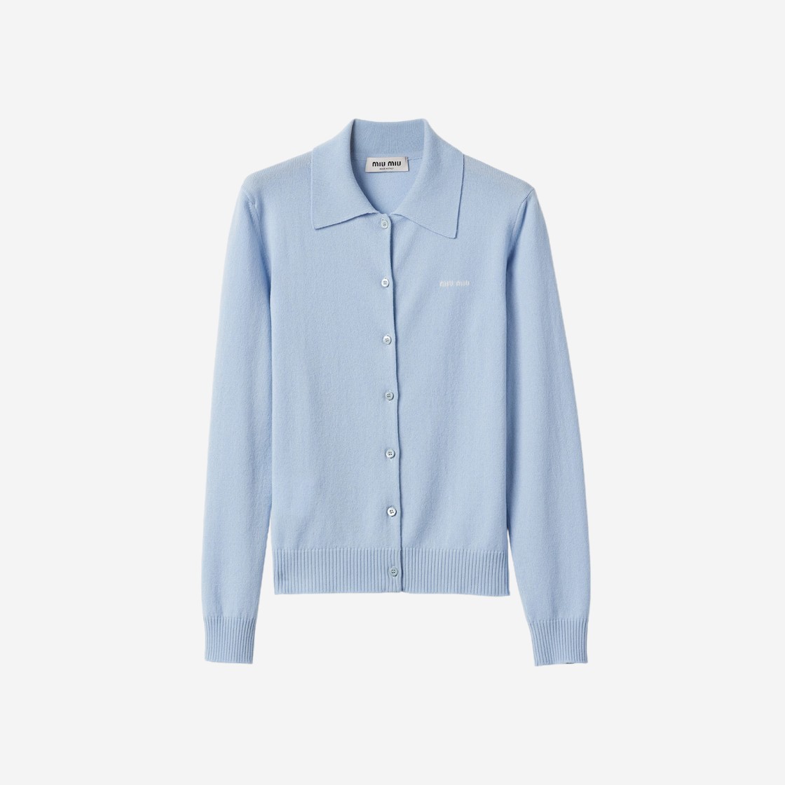 (W) Miu Miu Cashmere Knit Cardigan Light Blue 상세 이미지 1