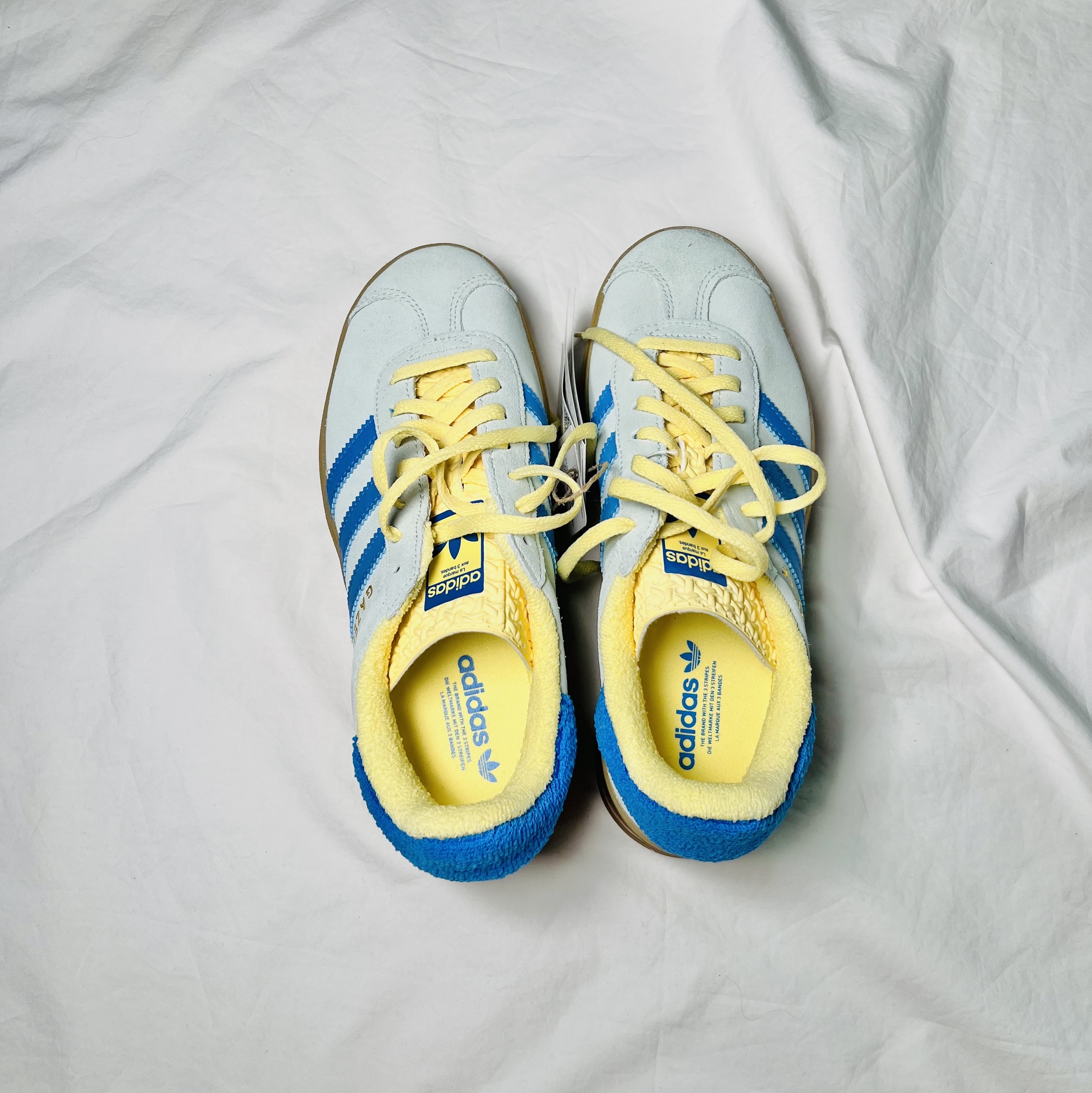 (W) Adidas Gazelle Bold Almost Blue Bright Blue 착용 스타일