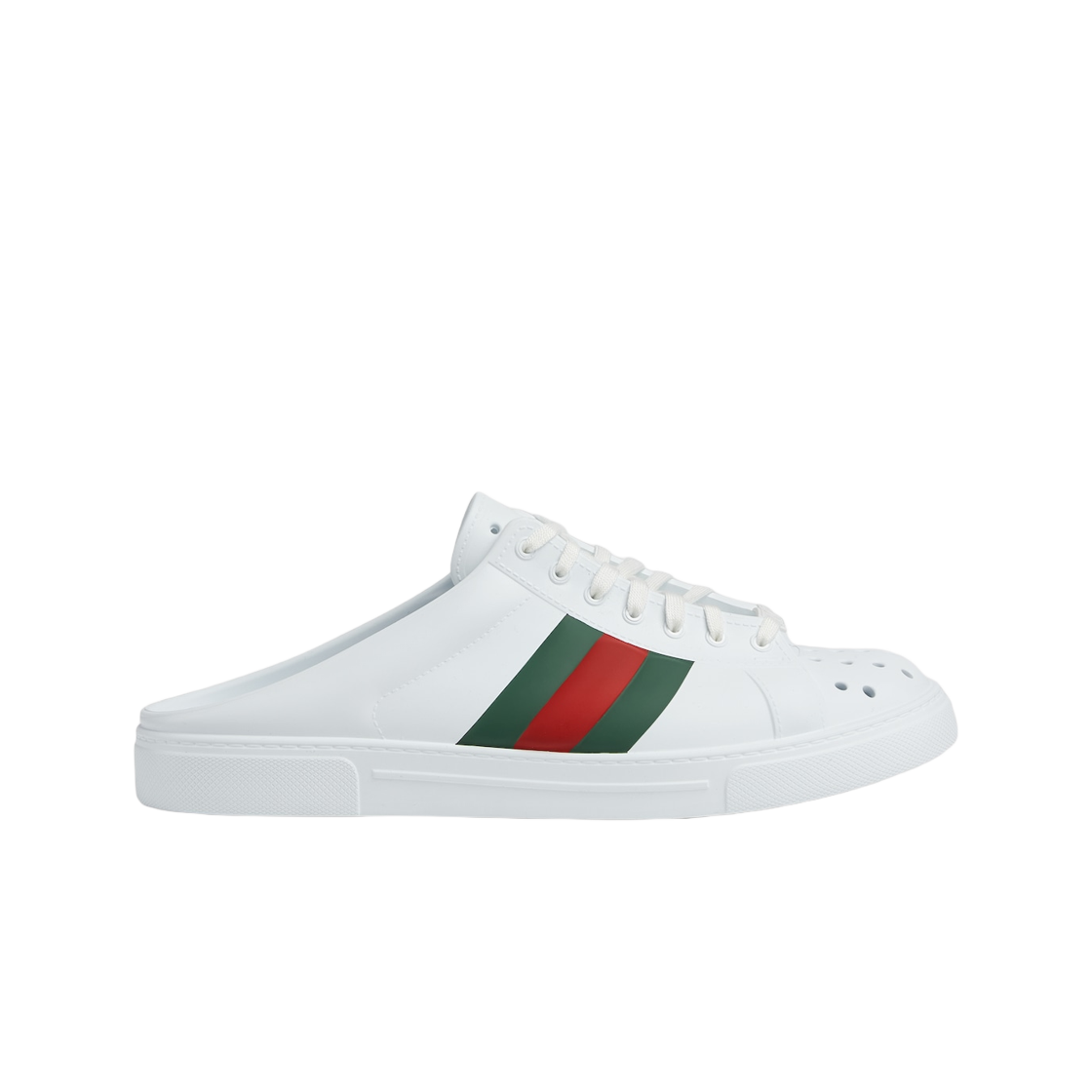 구찌 에이스 뮬 웹 화이트 러버(Gucci Ace Mule with Web White Rubber)