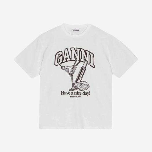 (W) 가니 퓨처 화이트 릴렉스드 칵테일 티셔츠 브라이트 화이트