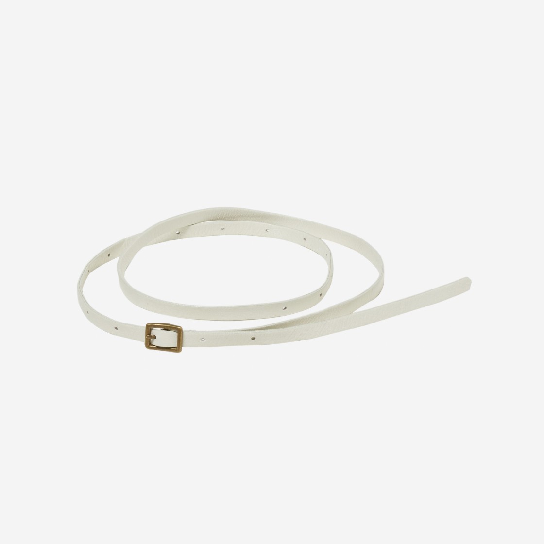 Auralee Leather Narrow Long Belt White 상세 이미지 1