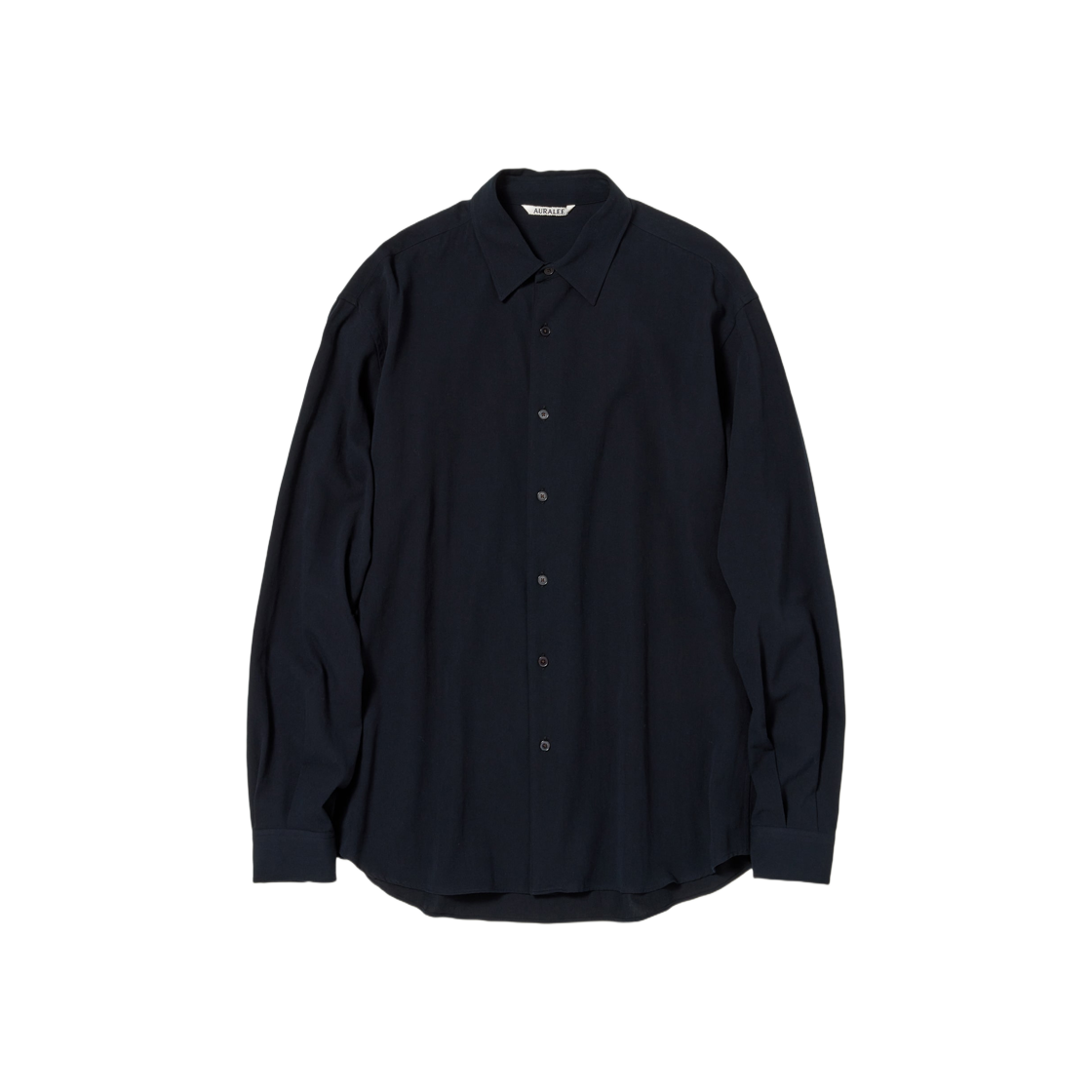 Auralee Hard Twist Cotton Silk Viyella Shirt Dark Navy 상세 이미지 1