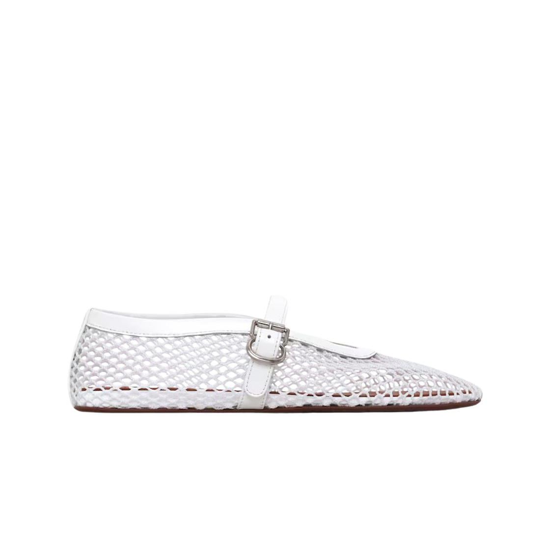 (W) 알라이아 발레 플랫 피쉬넷 화이트((W) Alaia Ballet Flats in Fishnet White)