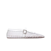 (W) Alaia Ballet Flats in Fishnet White