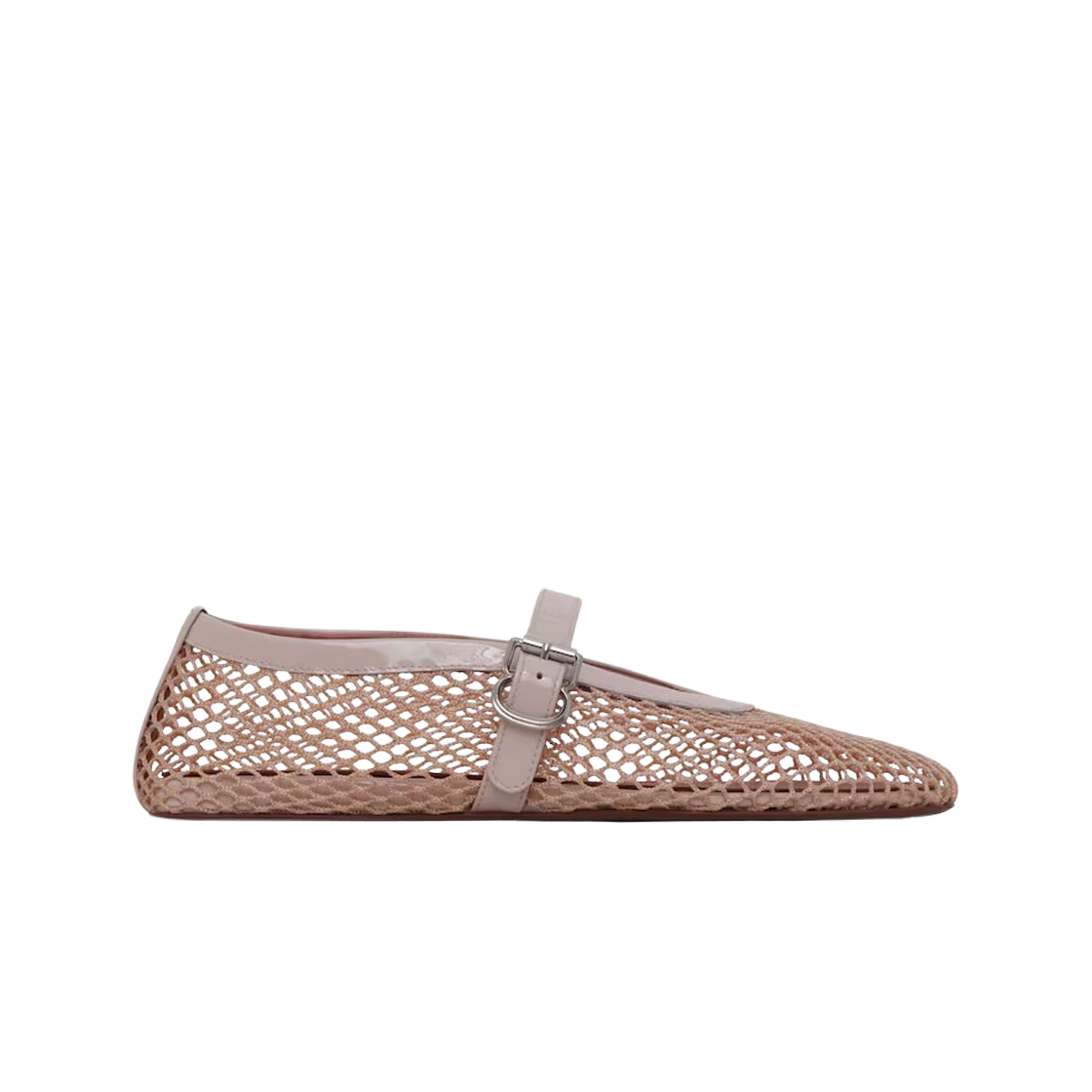 (W) 알라이아 발레 플랫 피쉬넷 누드((W) Alaia Ballet Flats in Fishnet Nude)