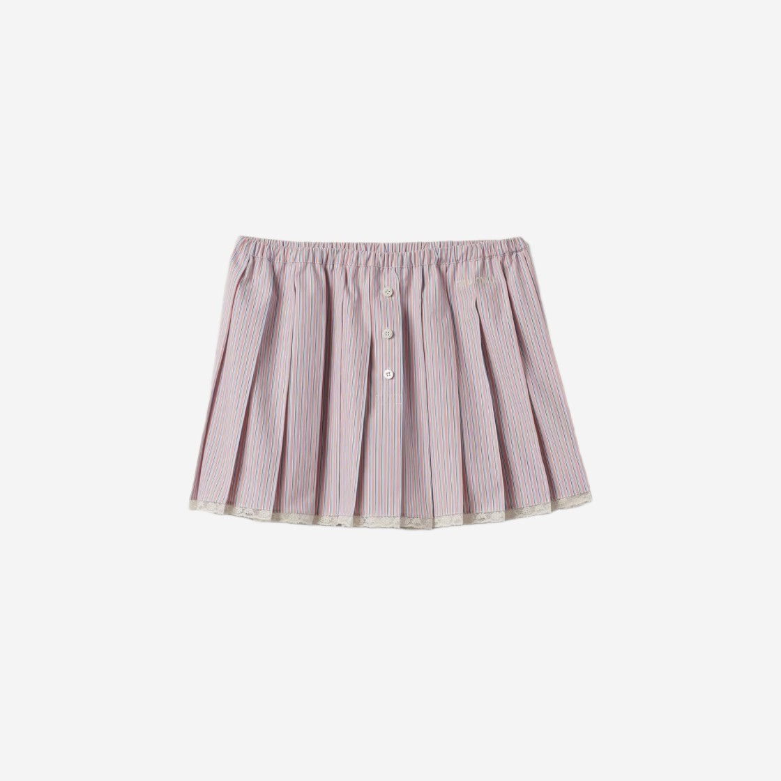 (W) Miu Miu Cotton Miniskirt Coral White 상세 이미지 1