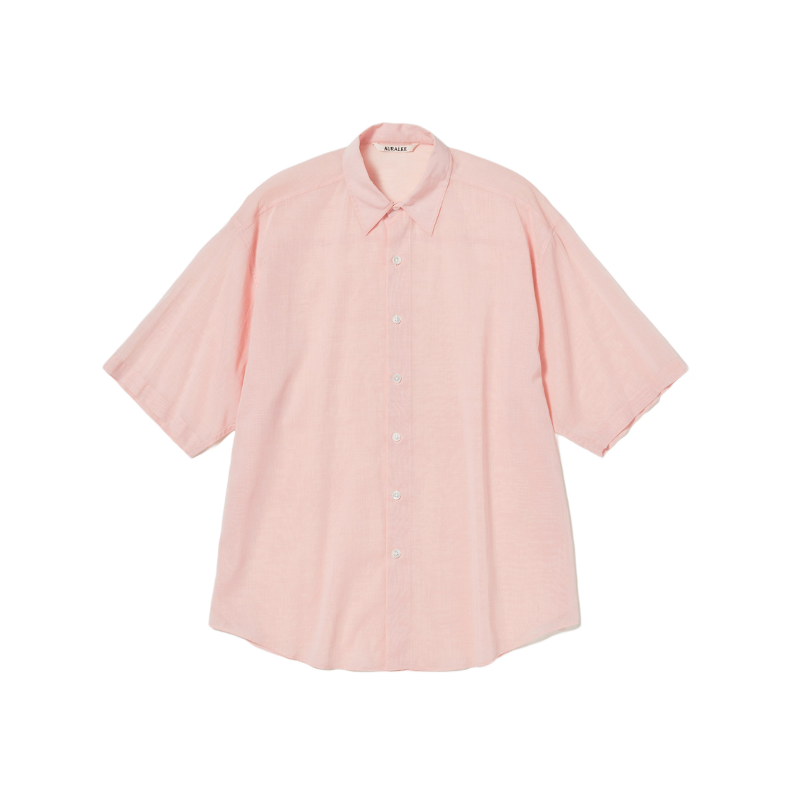 Auralee Hard Twist Finx Organdy Half Sleeved Shirt Light Pink Chambray 상세 이미지 1