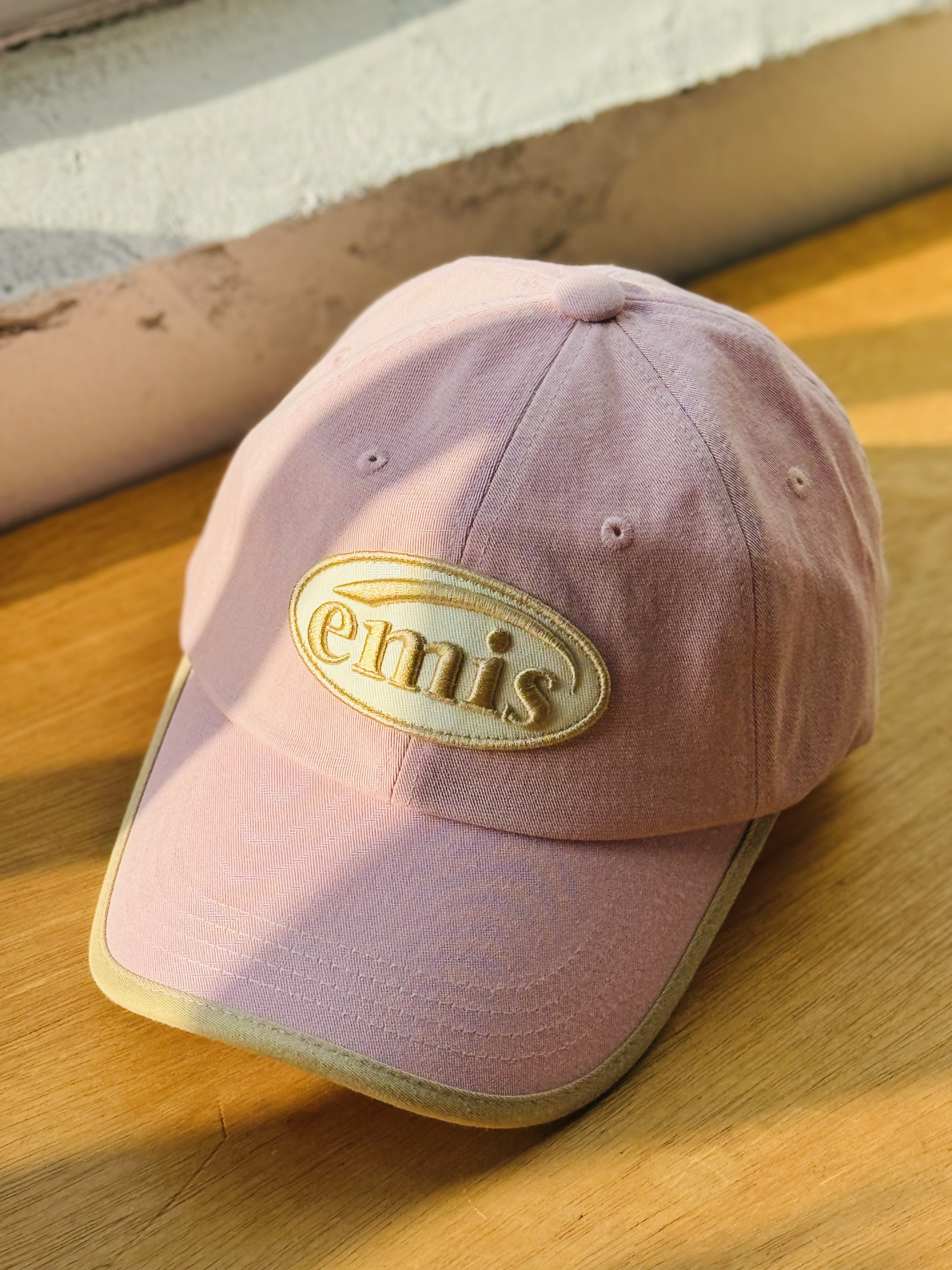 Emis Beige Trimming Ball Cap Pink, Emis Star Bag Pink 착용 스타일 - 4
