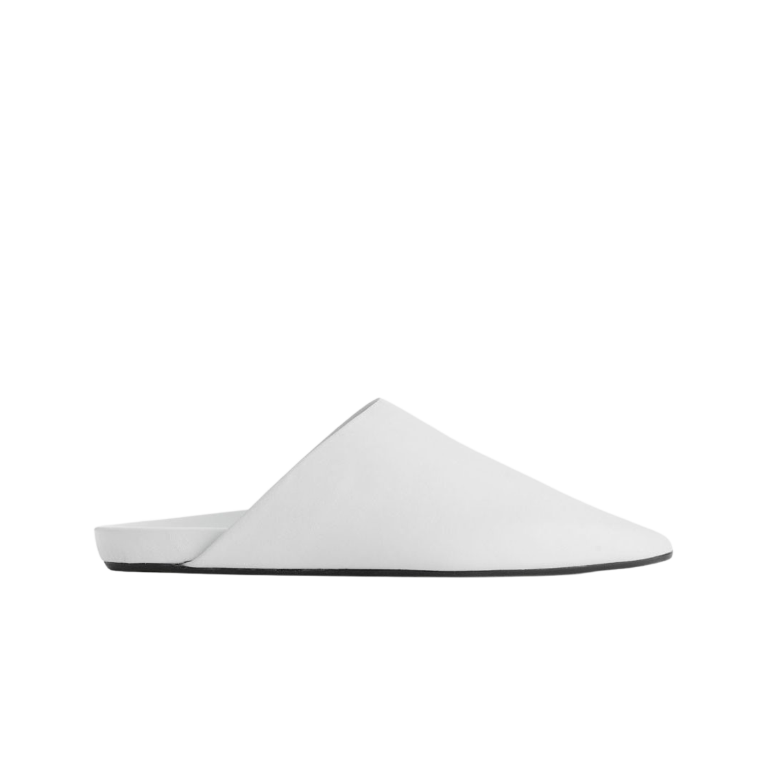 1220140-002 (W) Arket Flat Leather Mule White - 대표 이미지 #1