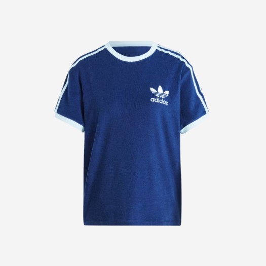 (W) 아디다스 테리 3S 티셔츠 다크 블루 - KR 사이즈