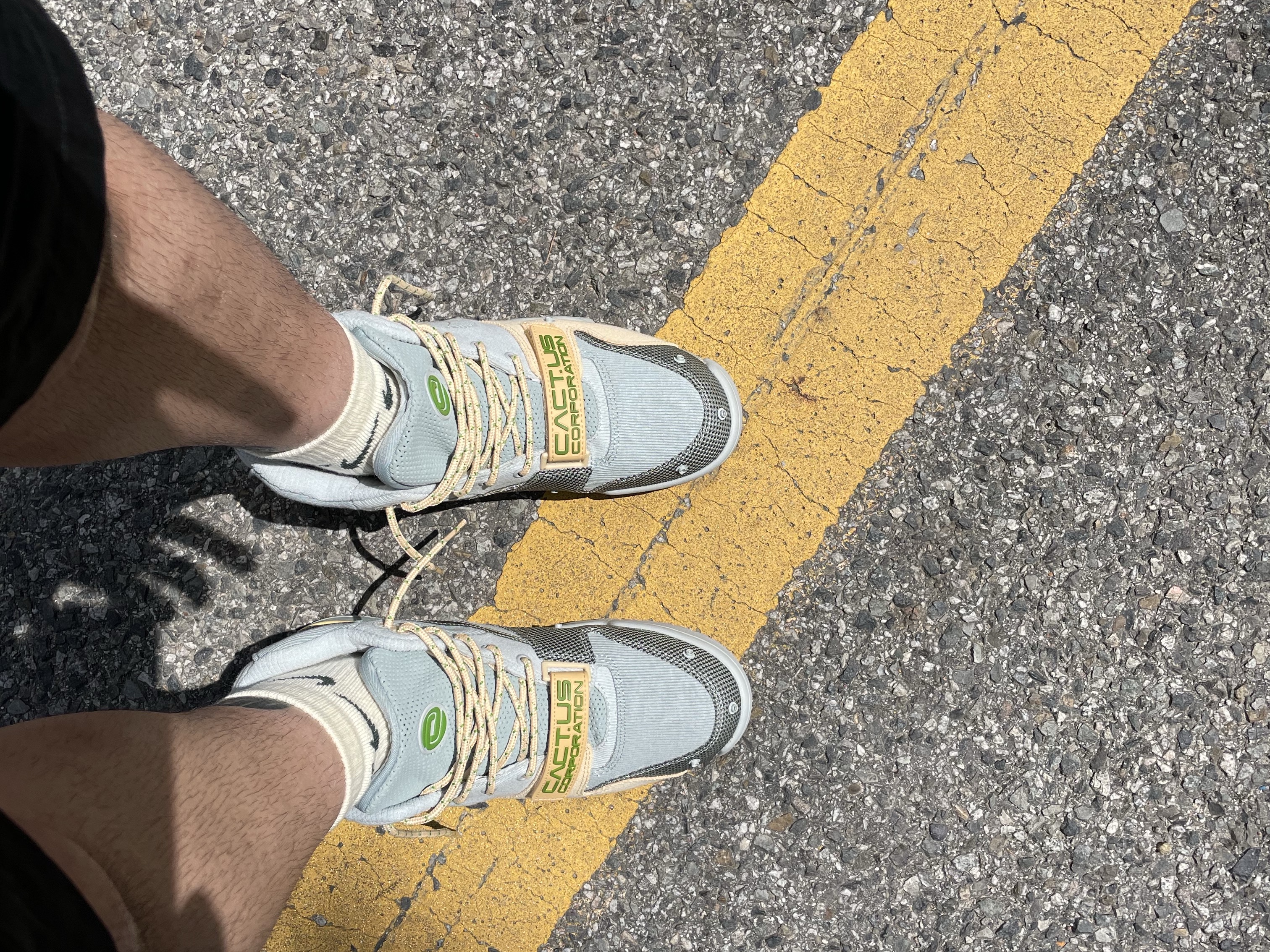 Nike x Travis Scott Nike Air Trainer 1 Grey Haze and Dusty Sage 착용 스타일