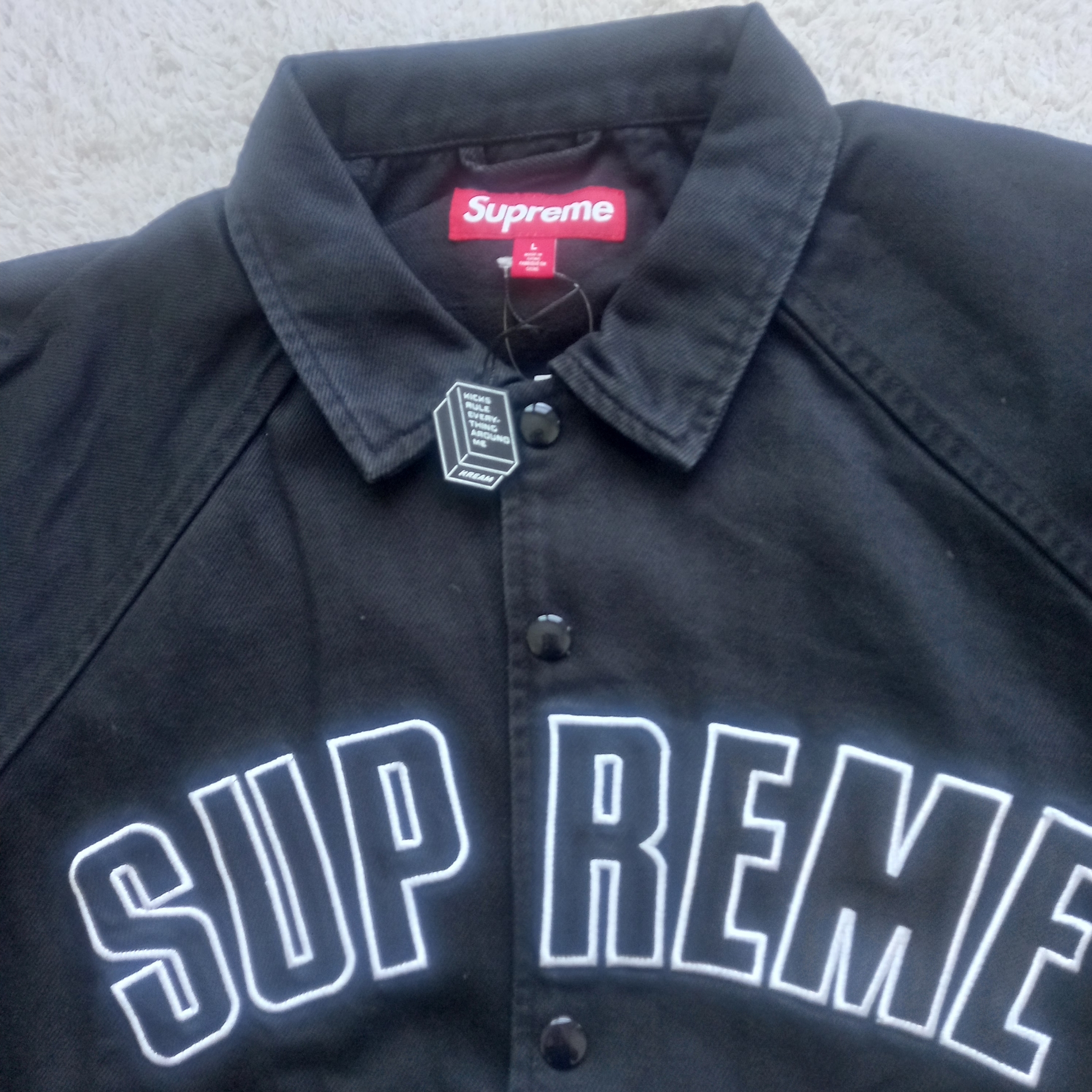 Supreme Arc Denim Coaches Jacket Black - 24SS 착용 스타일 - 2