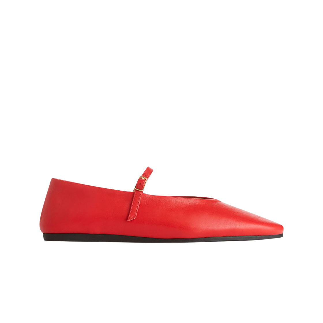 (W) 아르켓 레더 메리 제인 플랫 레드((W) Arket Leather Mary Jane Flat Red)