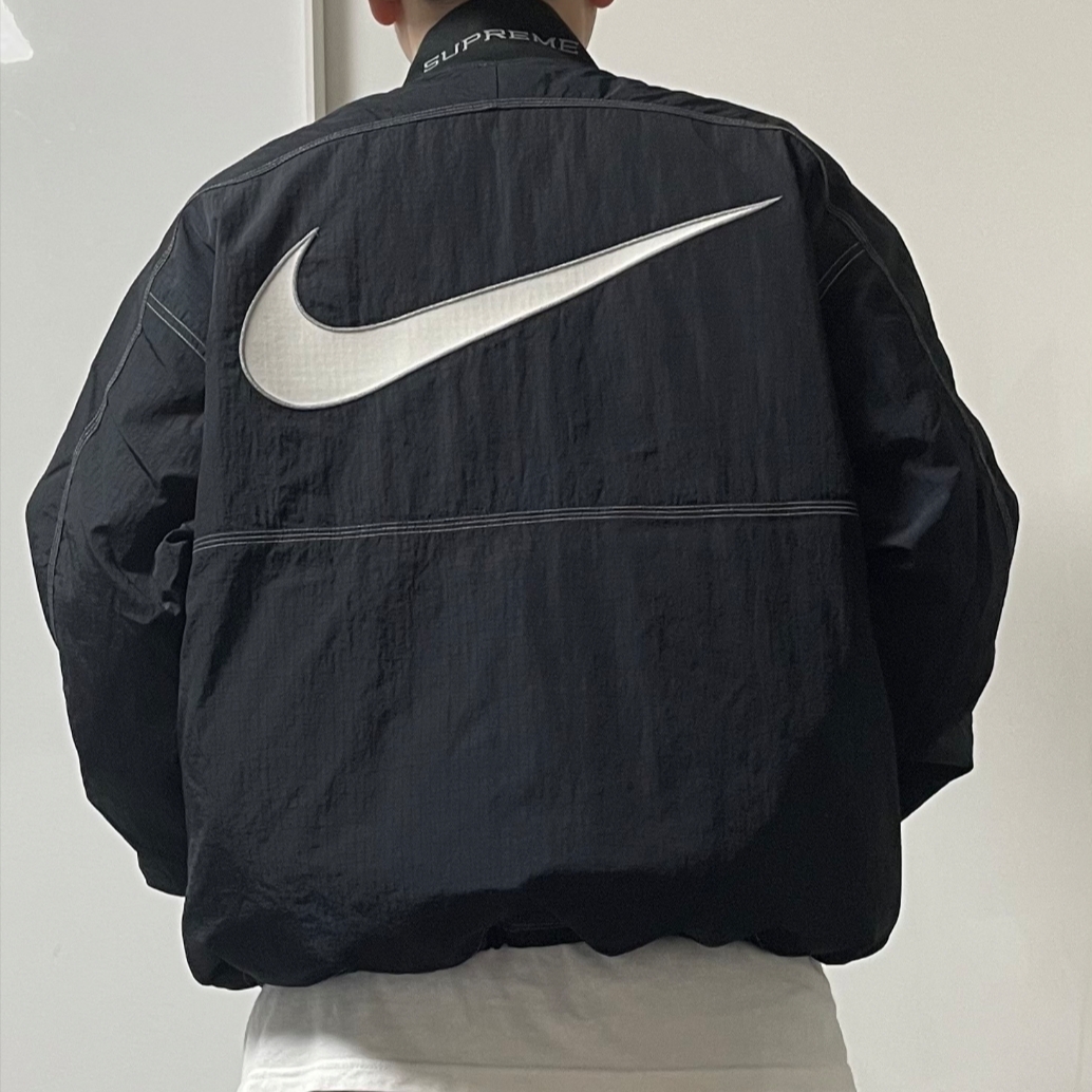 Supreme x Nike Ripstop Pullover Black - 24SS 착용 스타일 - 2