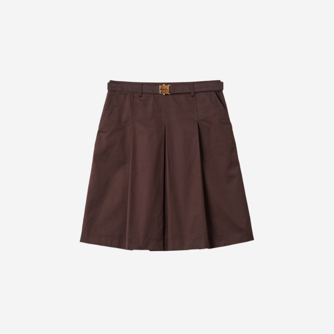 (W) Miu Miu Gabardine Skirt Cocoa Brown 상세 이미지 1