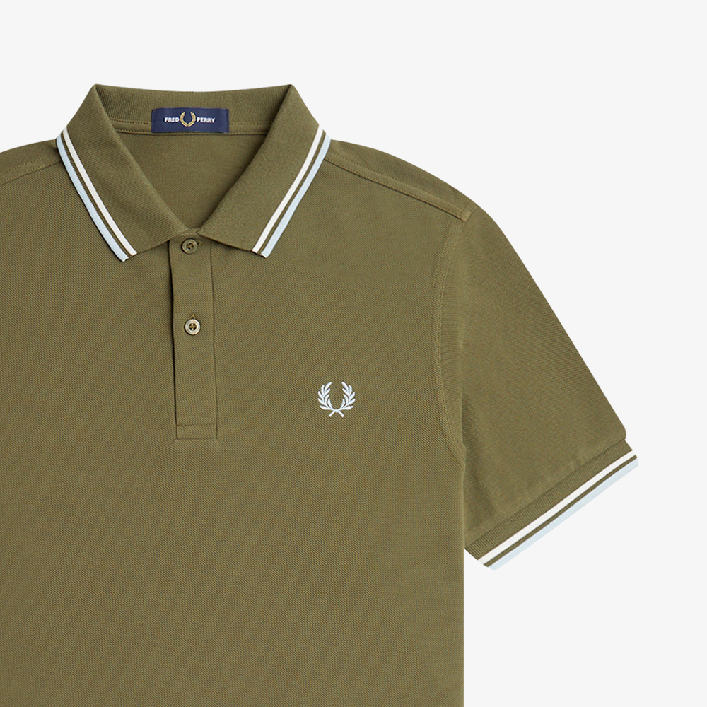 프레드페리 M3600 트윈 팁 프레드페리 셔츠 유니폼그린/스노우화이트/라이트아이스(Fred Perry M3600 Twin Tipped Fred Perry Shirt Uniform Green/Snow White/Light Ice) - 6