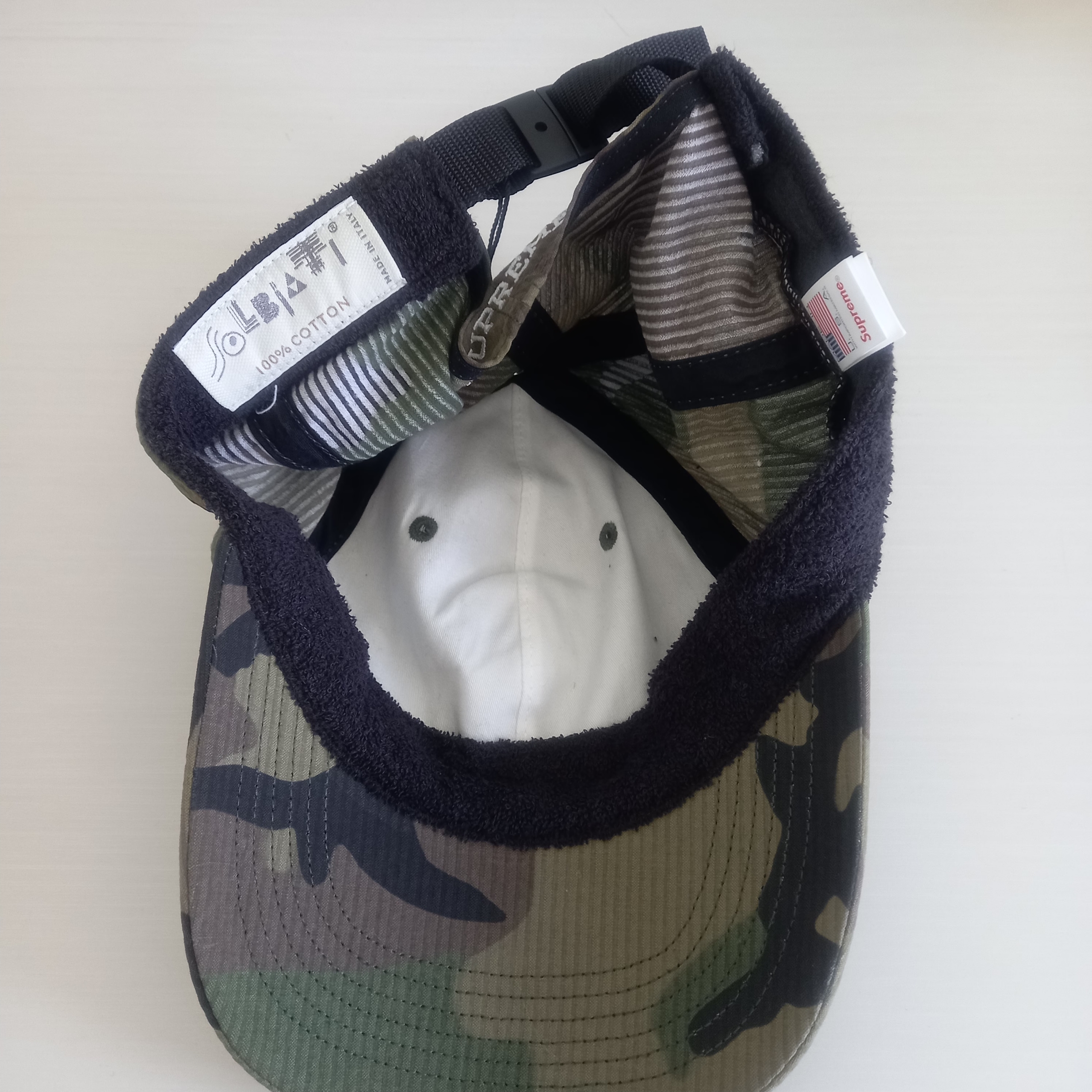 Supreme Seersucker S Logo 6-Panel Woodland Camo - 24SS 착용 스타일 - 3