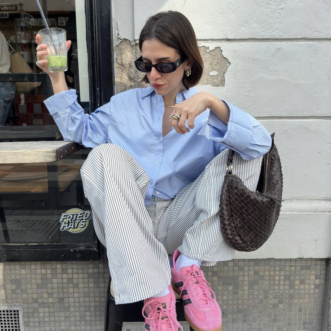 (W) Adidas Gazelle Indoor Bliss Pink 착용 스타일