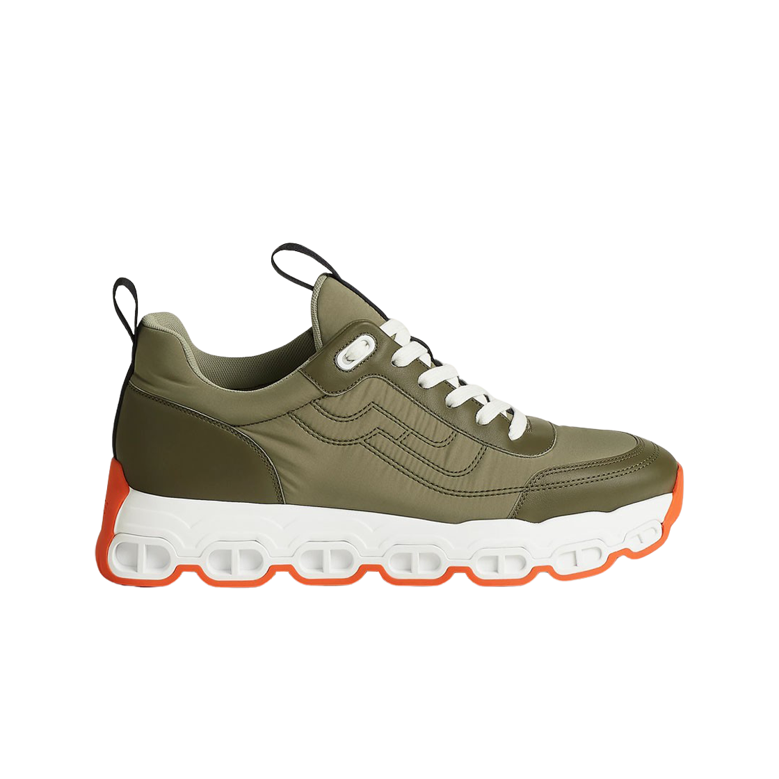 H241903ZH1R Hermes Impulse Sneakers Parachute Fabric Calfskin & Vert Toundra