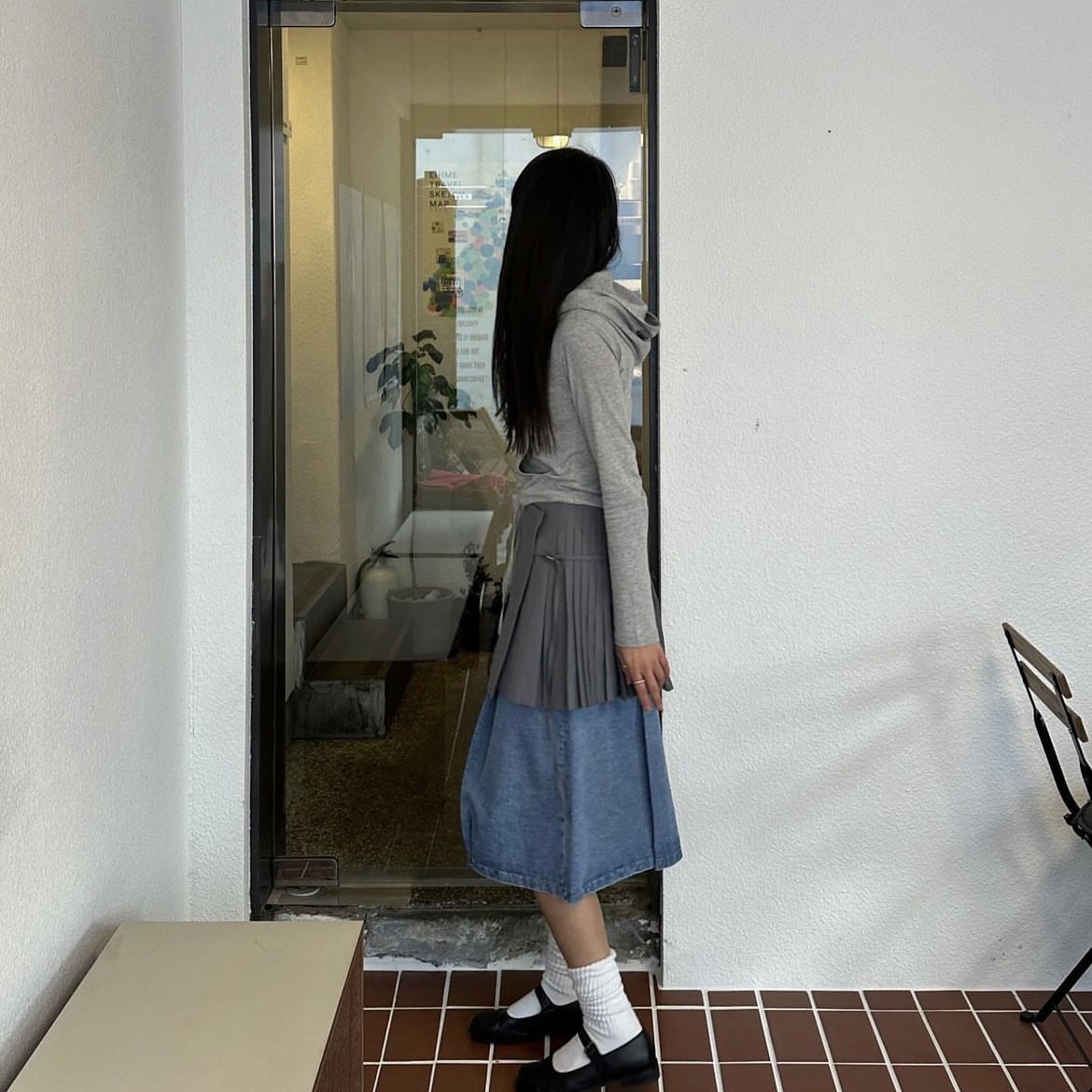 TRUNKPROJECT Pleated Denim Pants Blue 착용 스타일