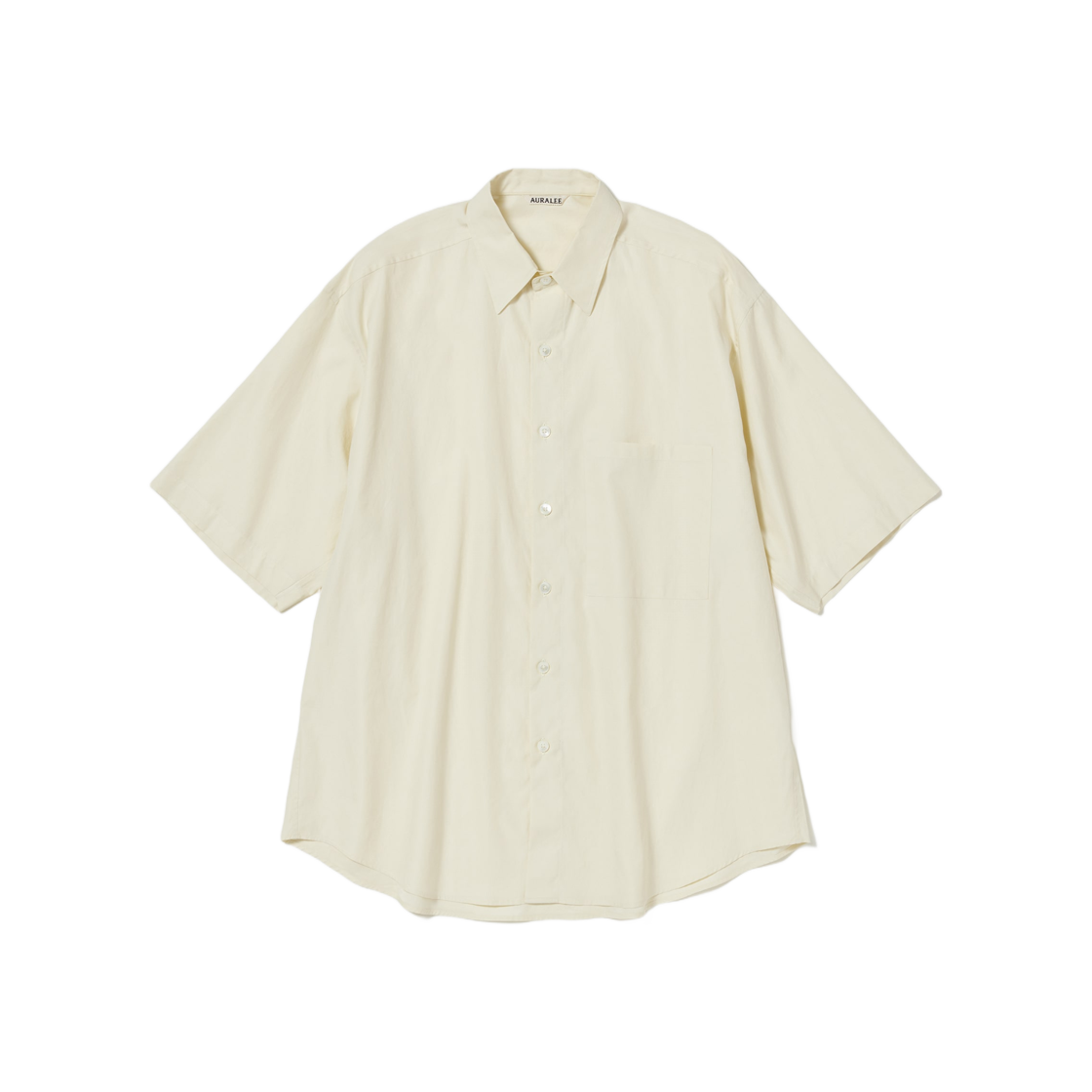 Auralee Washed Finx Twill Big Half Sleeved Shirt Light Yellow 상세 이미지 1