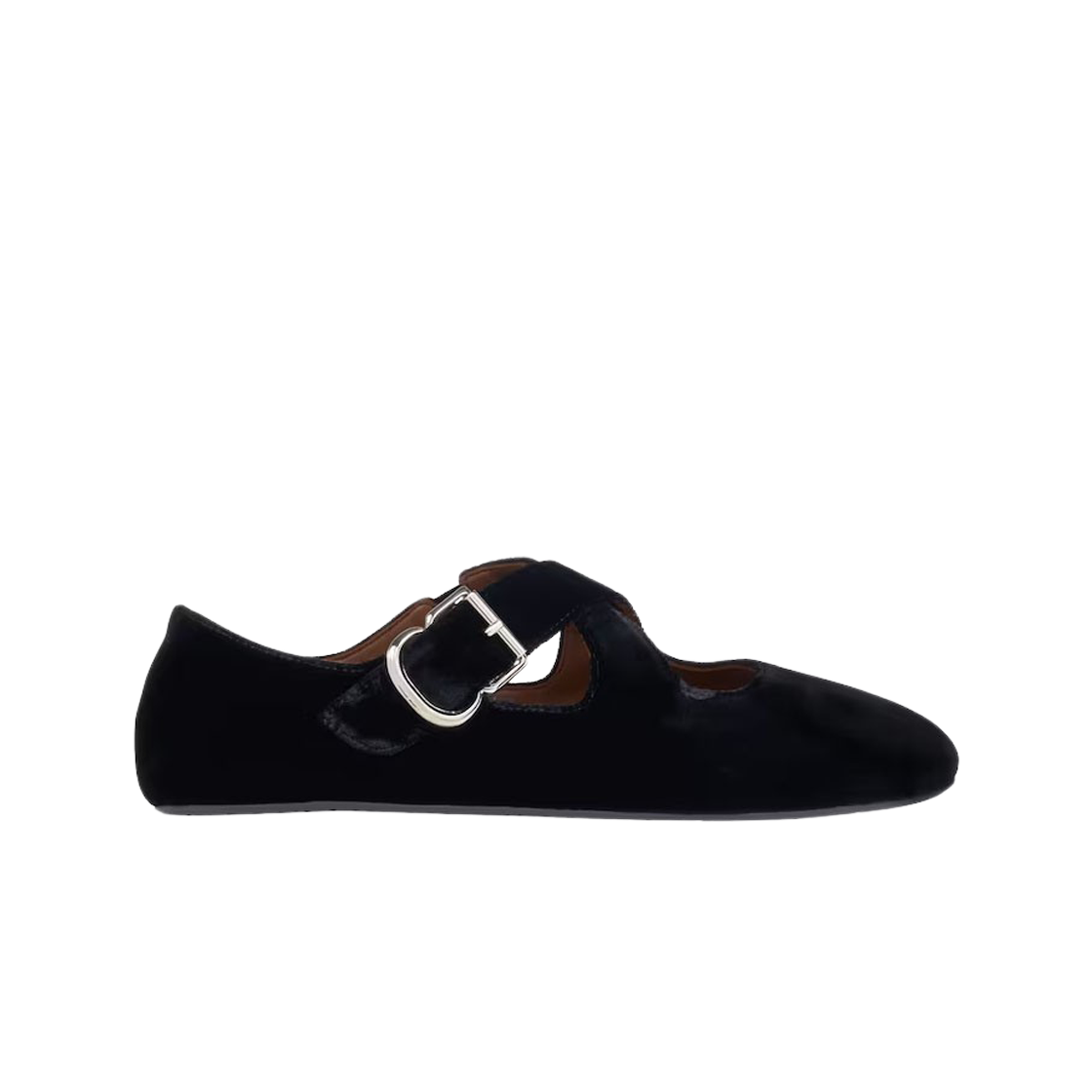 (W) 알라이아 크리스 크로스 발레 플랫 블랙((W) Alaia Criss Cross Ballet Flats Black)
