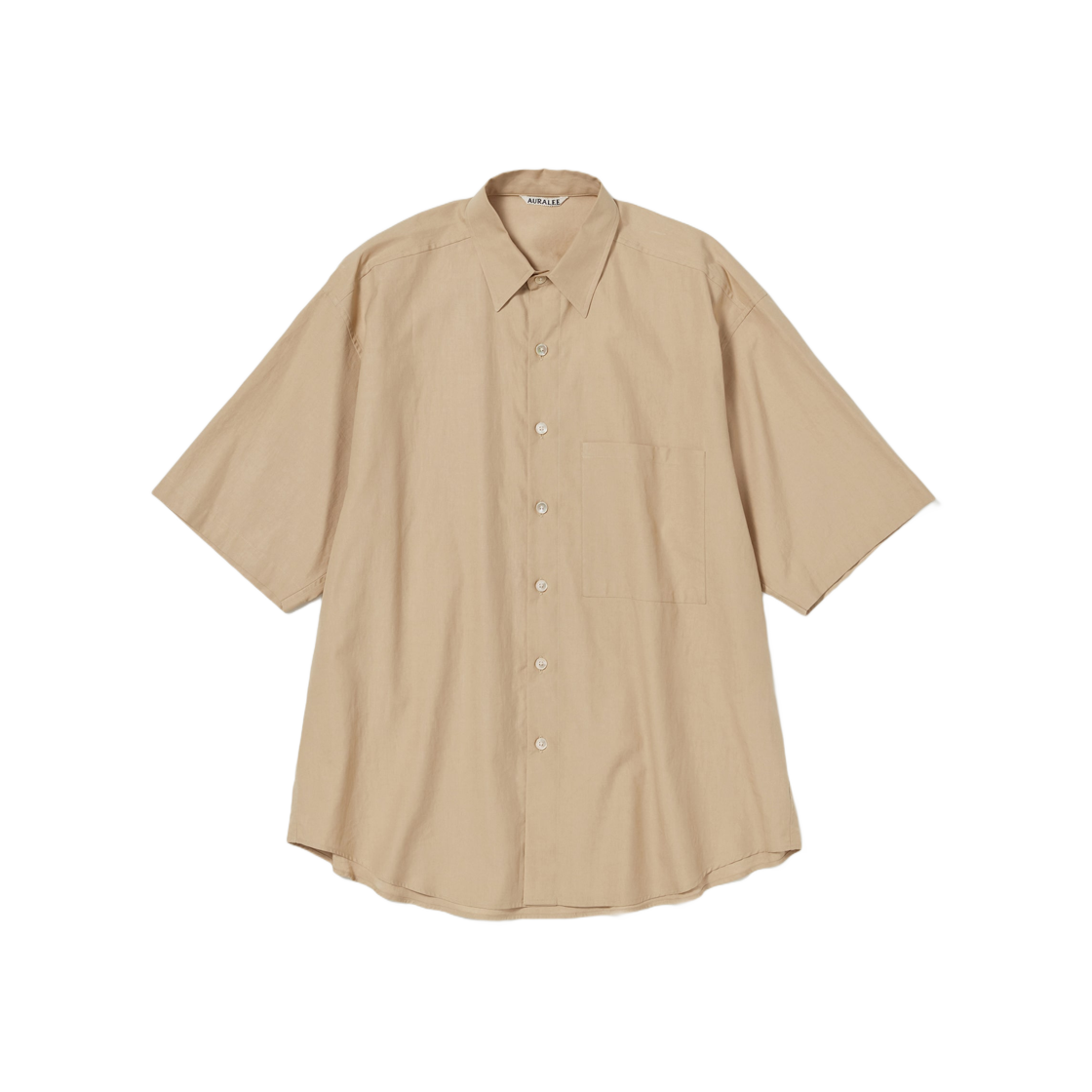 Auralee Washed Finx Twill Big Half Sleeved Shirt Light Brown 상세 이미지 1