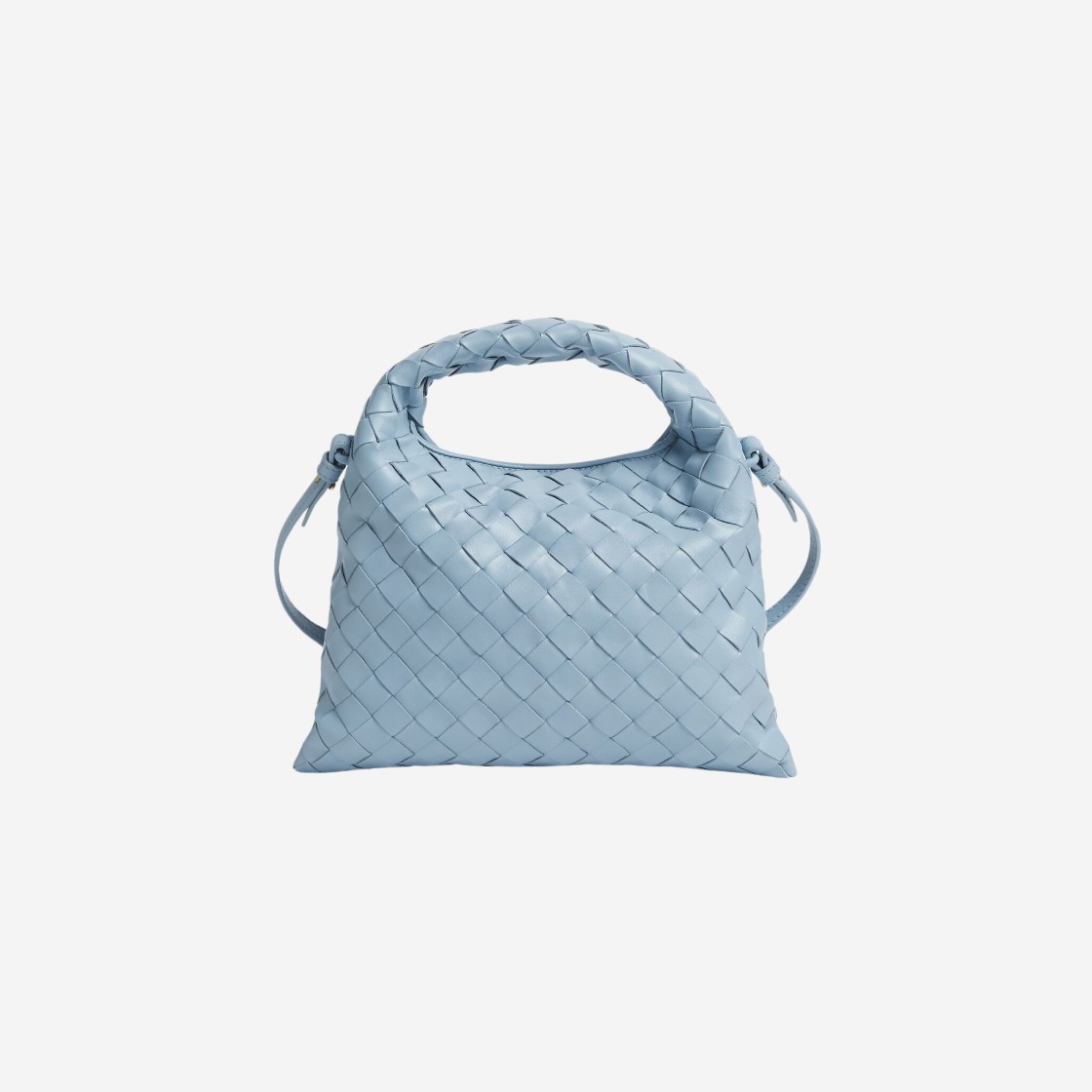 Bottega Veneta Intrecciato Leather Mini Hop Crossbody Bag Ice 상세 이미지 3