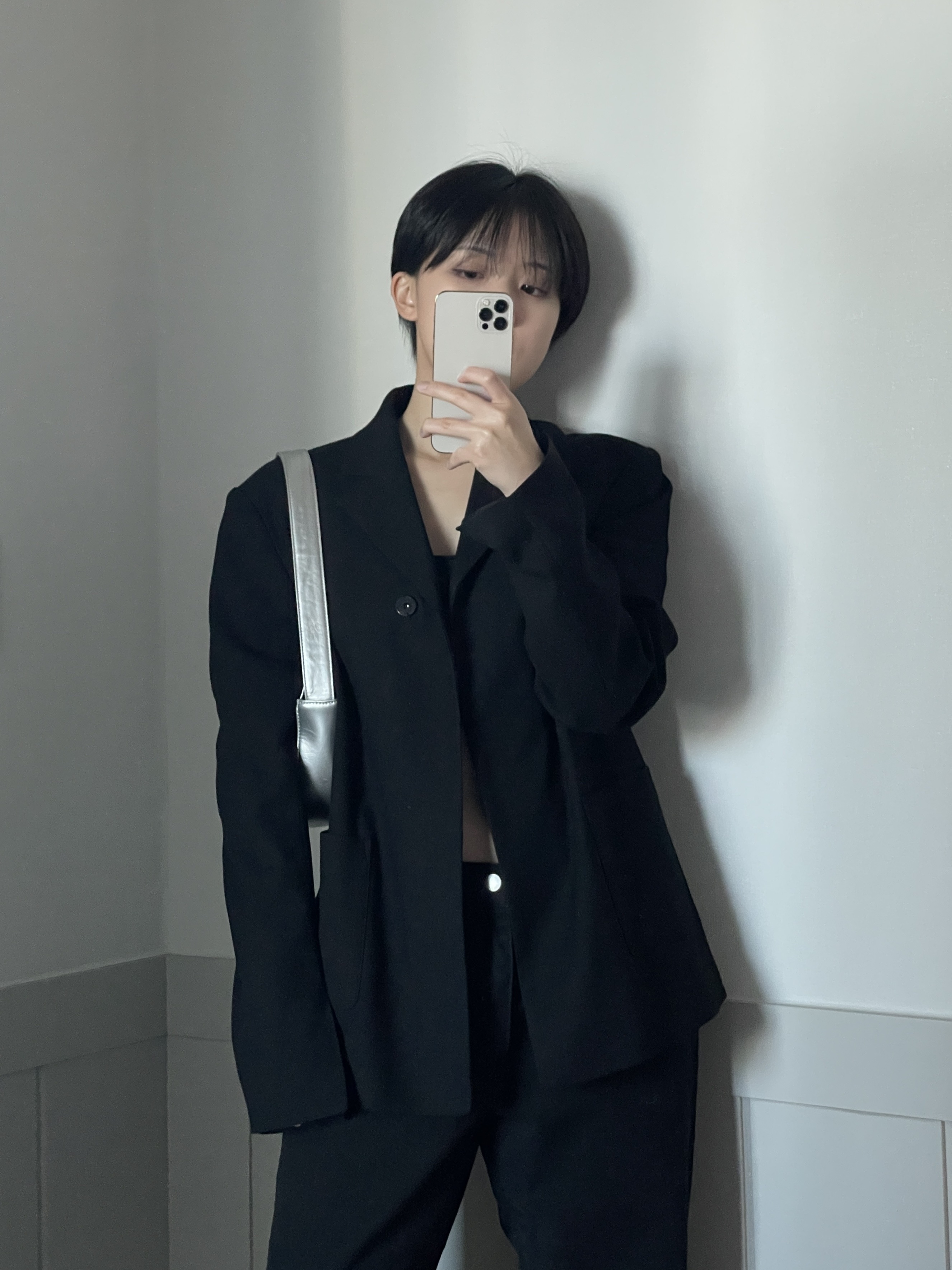 (W) Calvin Klein Modern Cotton Bralette Black 착용 스타일 - 2