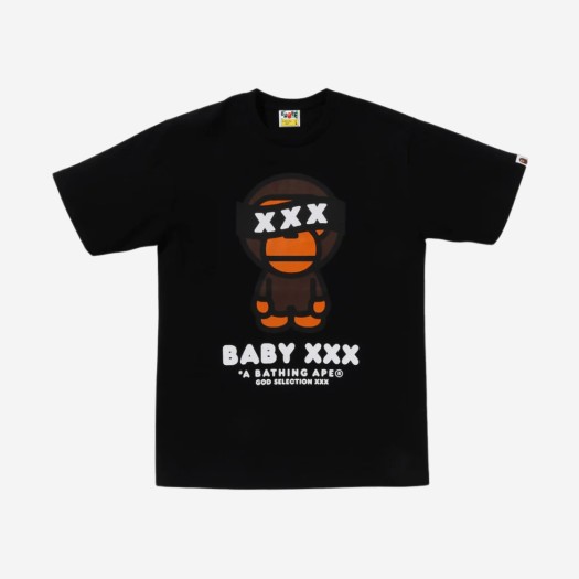 베이프 x 갓 셀렉션 베이비 마일로 티셔츠 블랙