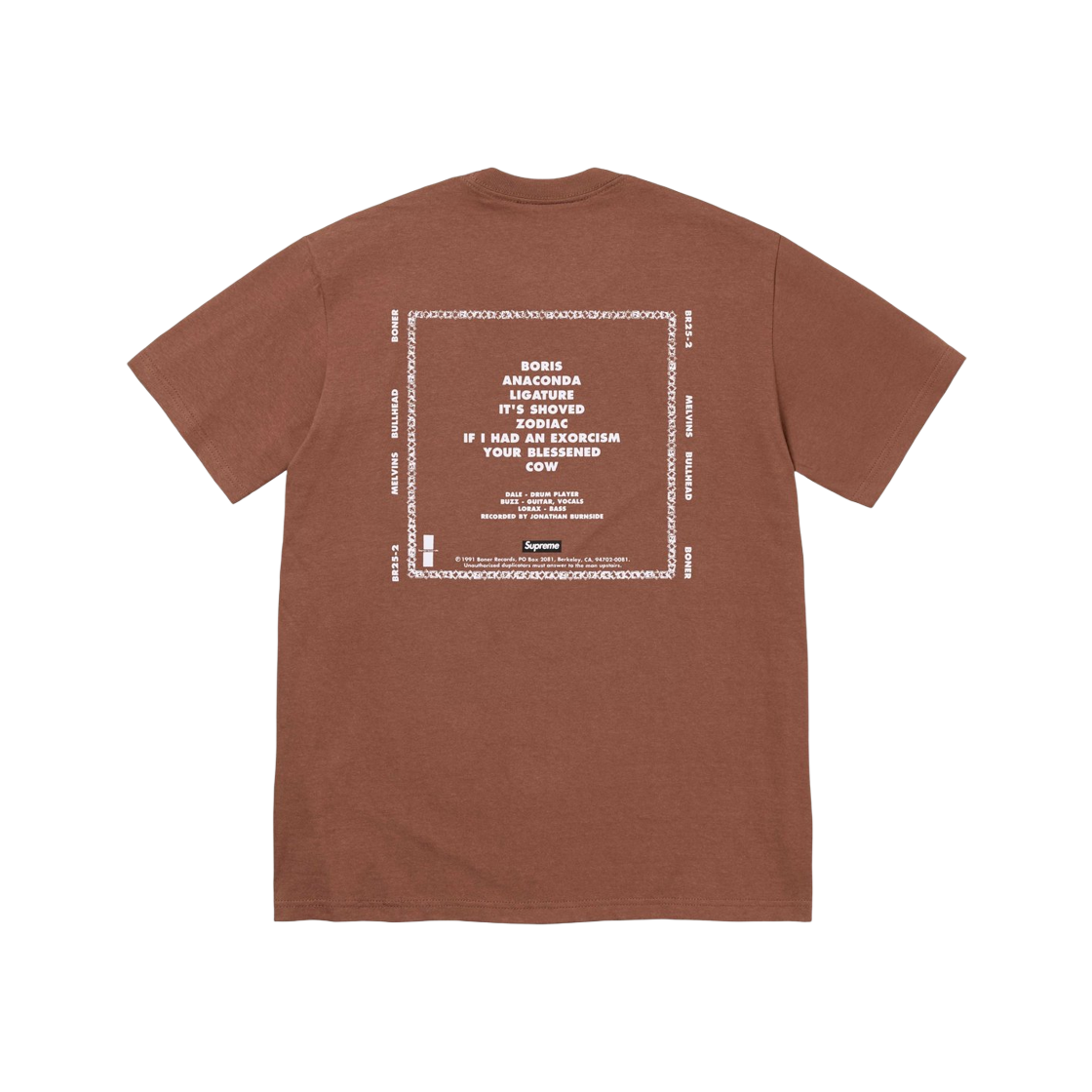 Supreme x Melvins Bullhead T-Shirt Brown - 24SS 상세 이미지 2