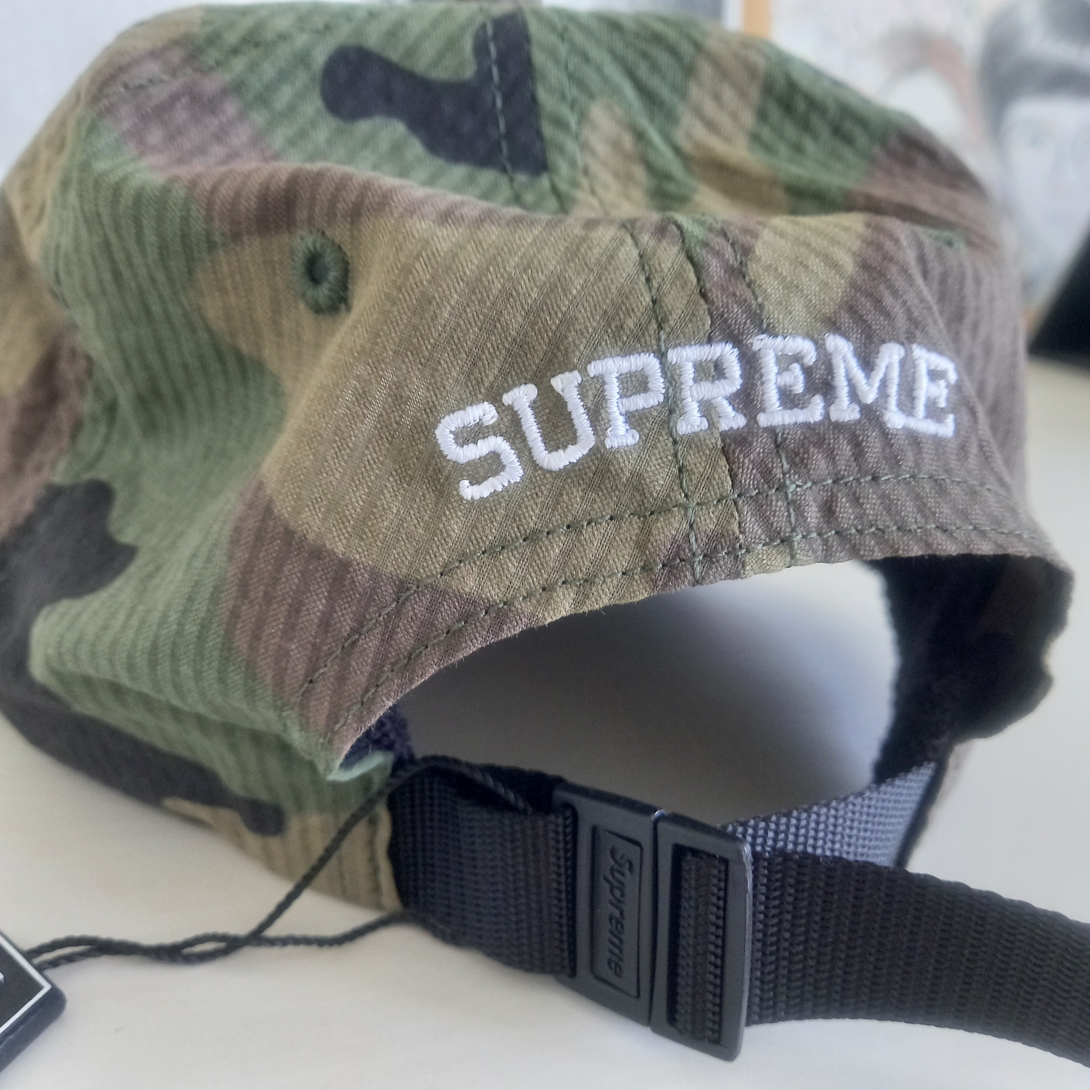 Supreme Seersucker S Logo 6-Panel Woodland Camo - 24SS 착용 스타일 - 2