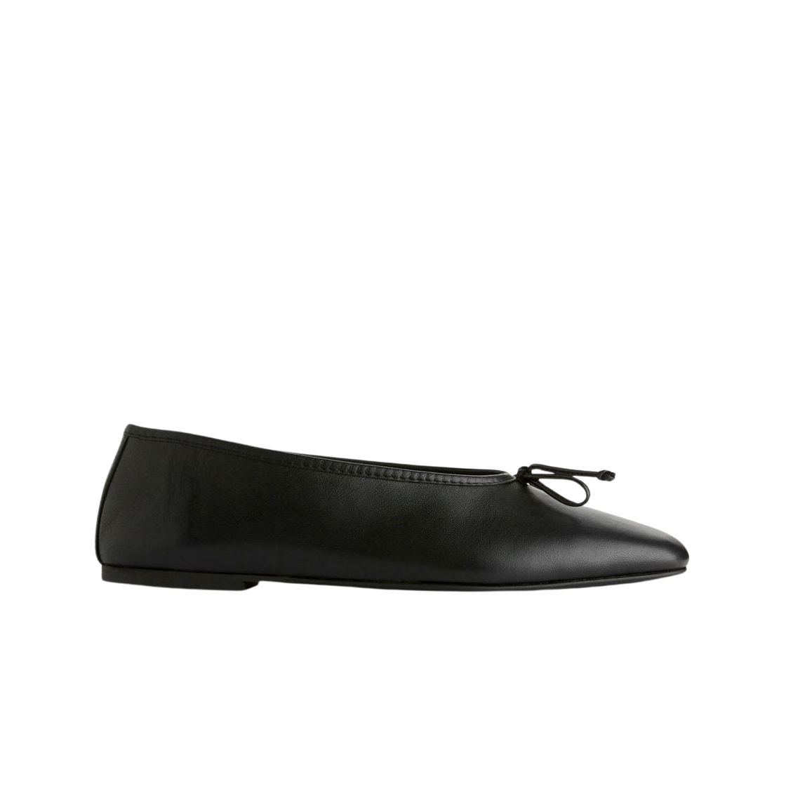 (W) 아르켓 레더 발레 플랫 블랙((W) Arket Leather Ballet Flat Black)