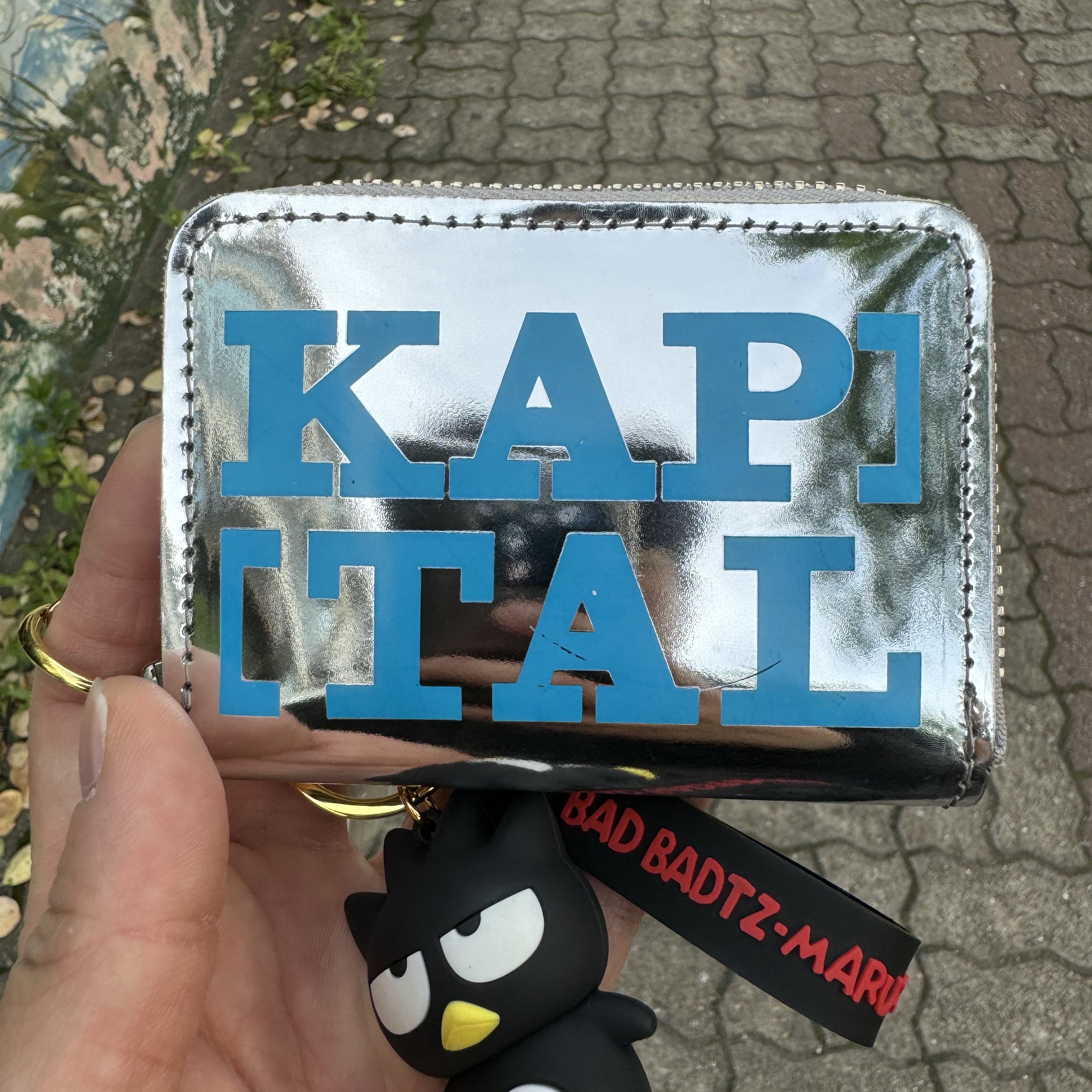 Kapital Thumbs Up Mirror Leather Mini Wallet Saxophone 착용 스타일