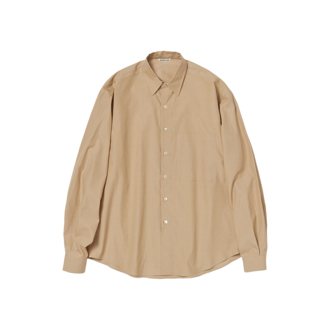 Auralee Washed Finx Twill Big Shirt Light Brown 상세 이미지 1