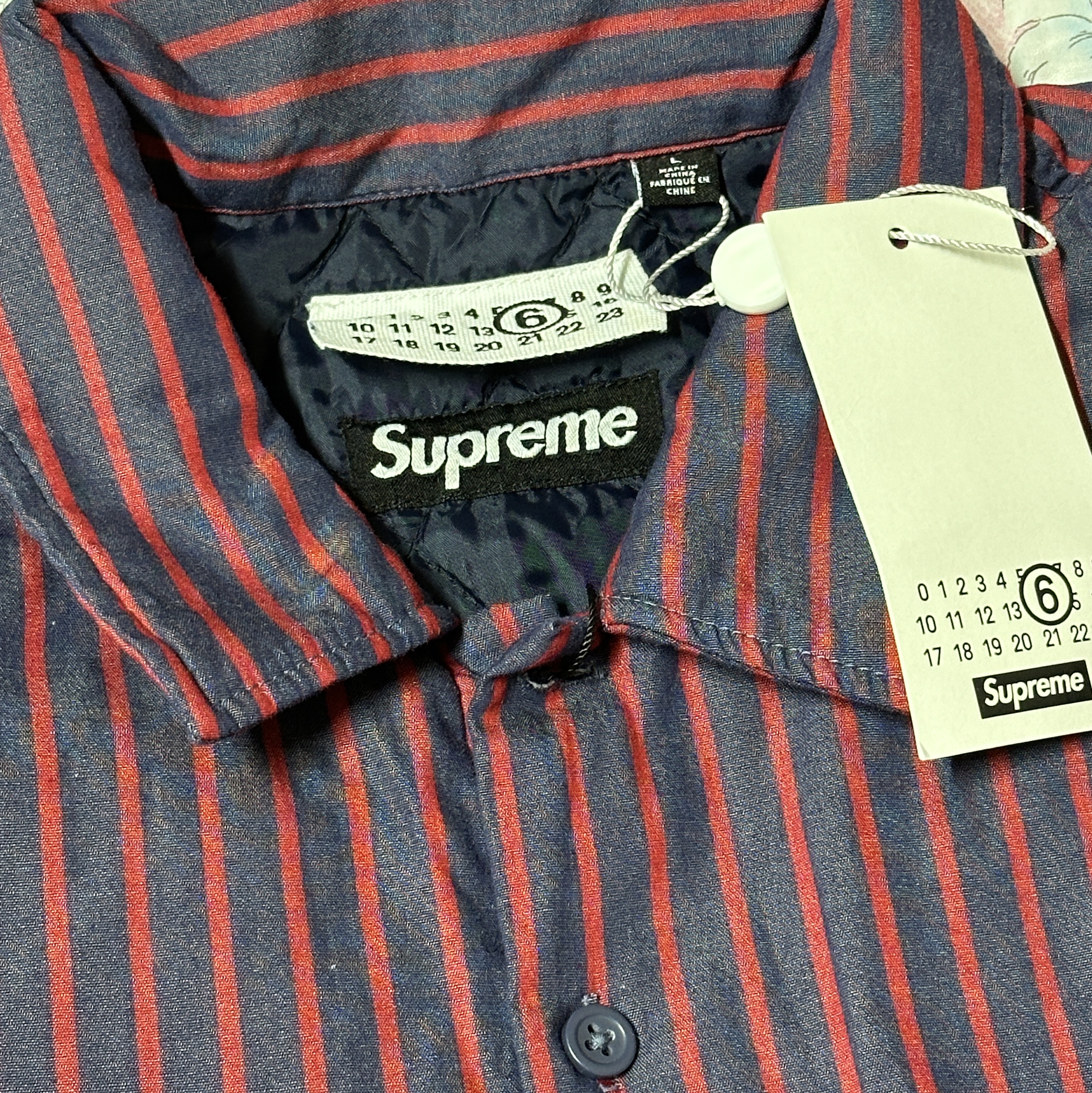 Supreme x MM6 Maison Margiela Padded Shirt Stripe - 24SS 착용 스타일 - 1