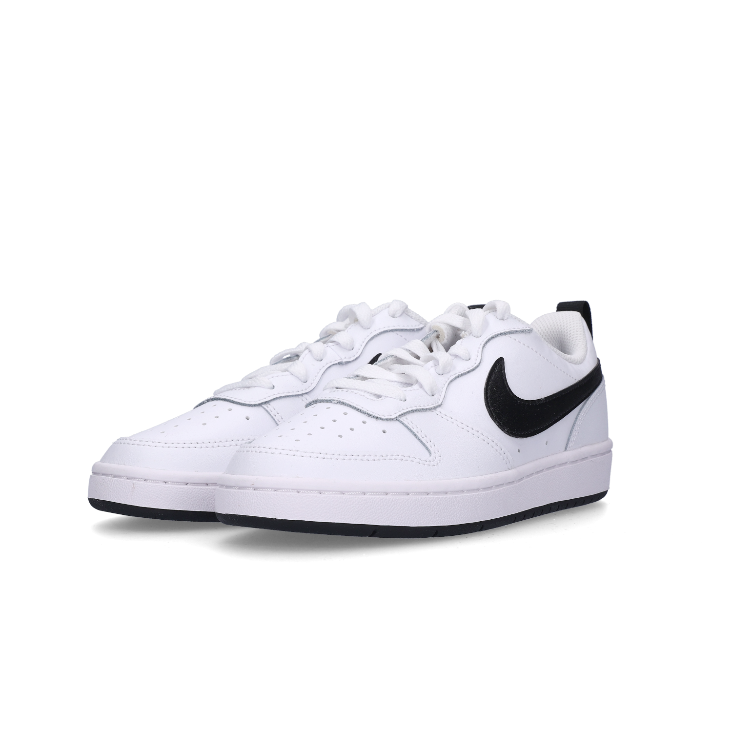 (GS) 나이키 코트 버로우 로우 2 화이트 블랙((GS) Nike Court Borough Low 2 White Black)