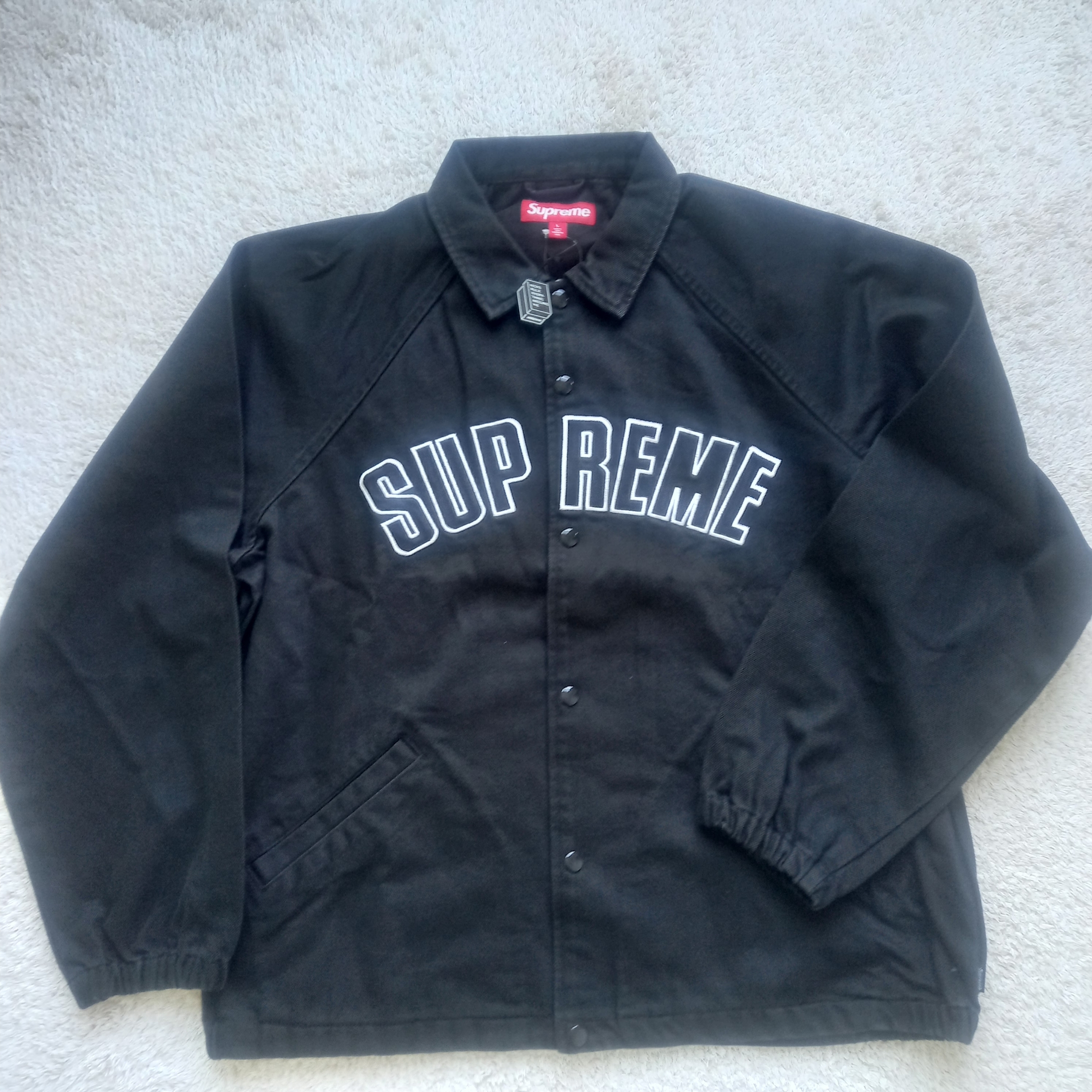 Supreme Arc Denim Coaches Jacket Black - 24SS 착용 스타일 - 1