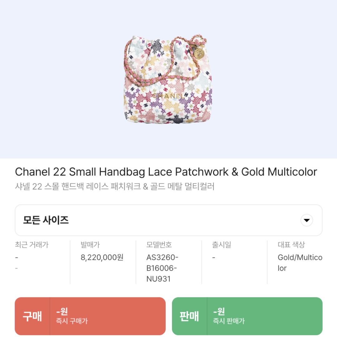 Chanel 22 Small Handbag Lace Patchwork & Gold Multicolor 착용 스타일 - 2