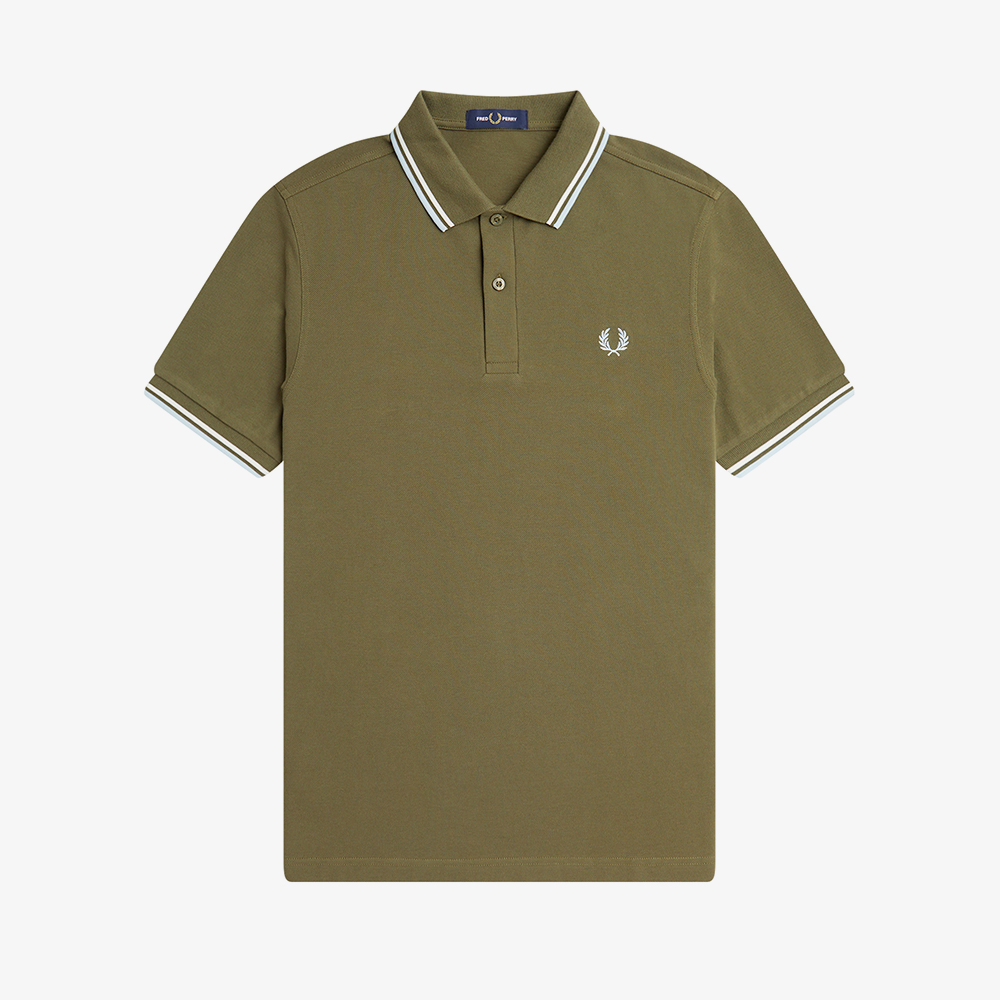프레드페리 M3600 트윈 팁 프레드페리 셔츠 유니폼그린/스노우화이트/라이트아이스(Fred Perry M3600 Twin Tipped Fred Perry Shirt Uniform Green/Snow White/Light Ice) - 2