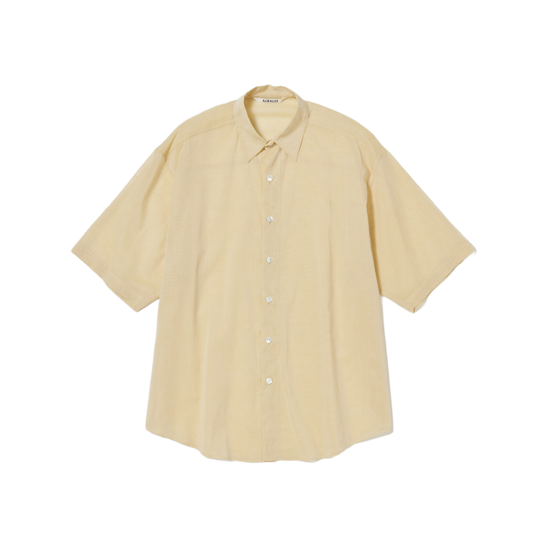 Auralee Hard Twist Finx Organdy Half Sleeved Shirt Light Yellow Chambray 상세 이미지 1