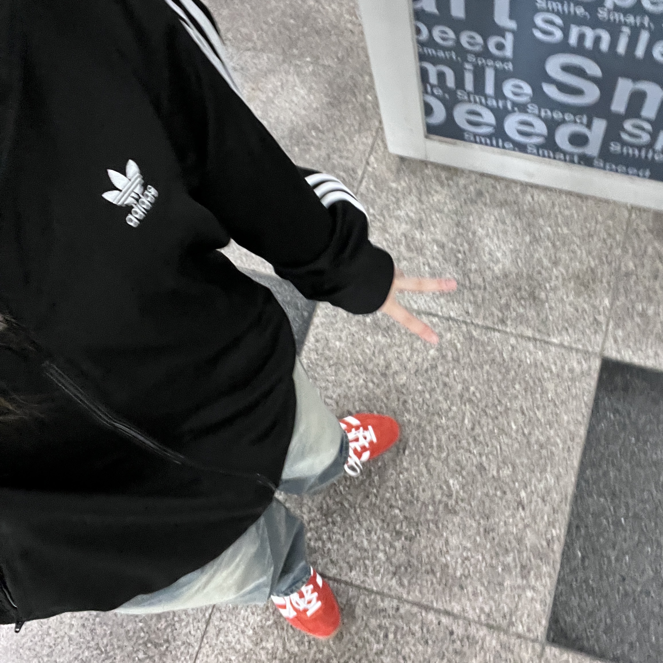 Adidas Adicolor Classics Firebird Track Top Black - US Sizing, Adidas Gazelle Indoor Better Scarlet Cloud White 착용 스타일 - 2