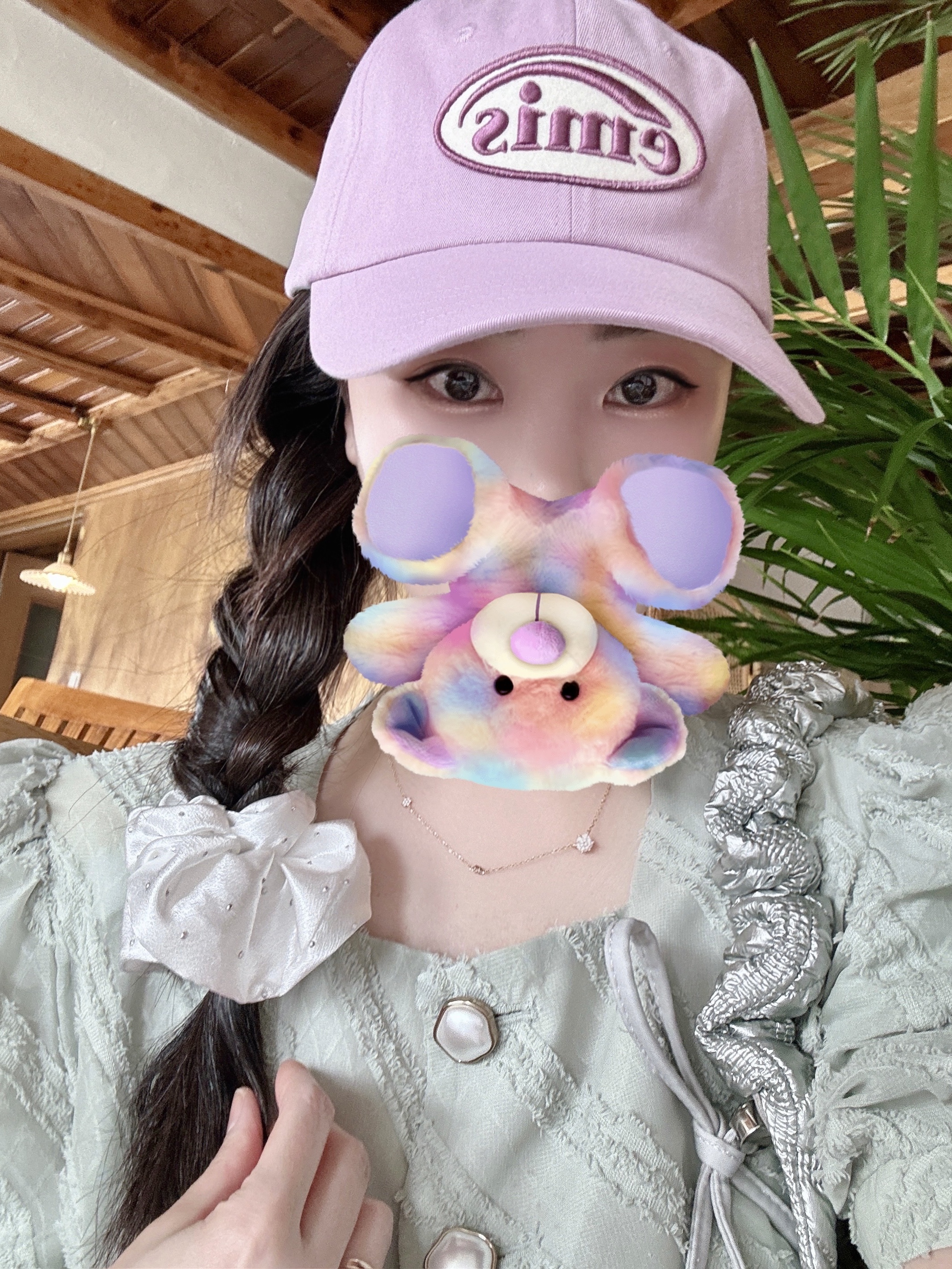 Emis Tone On Tone Wappen Ball Cap Light Purple, Carlyn Cozy Glaze Silver_H73109010S 착용 스타일 - 8