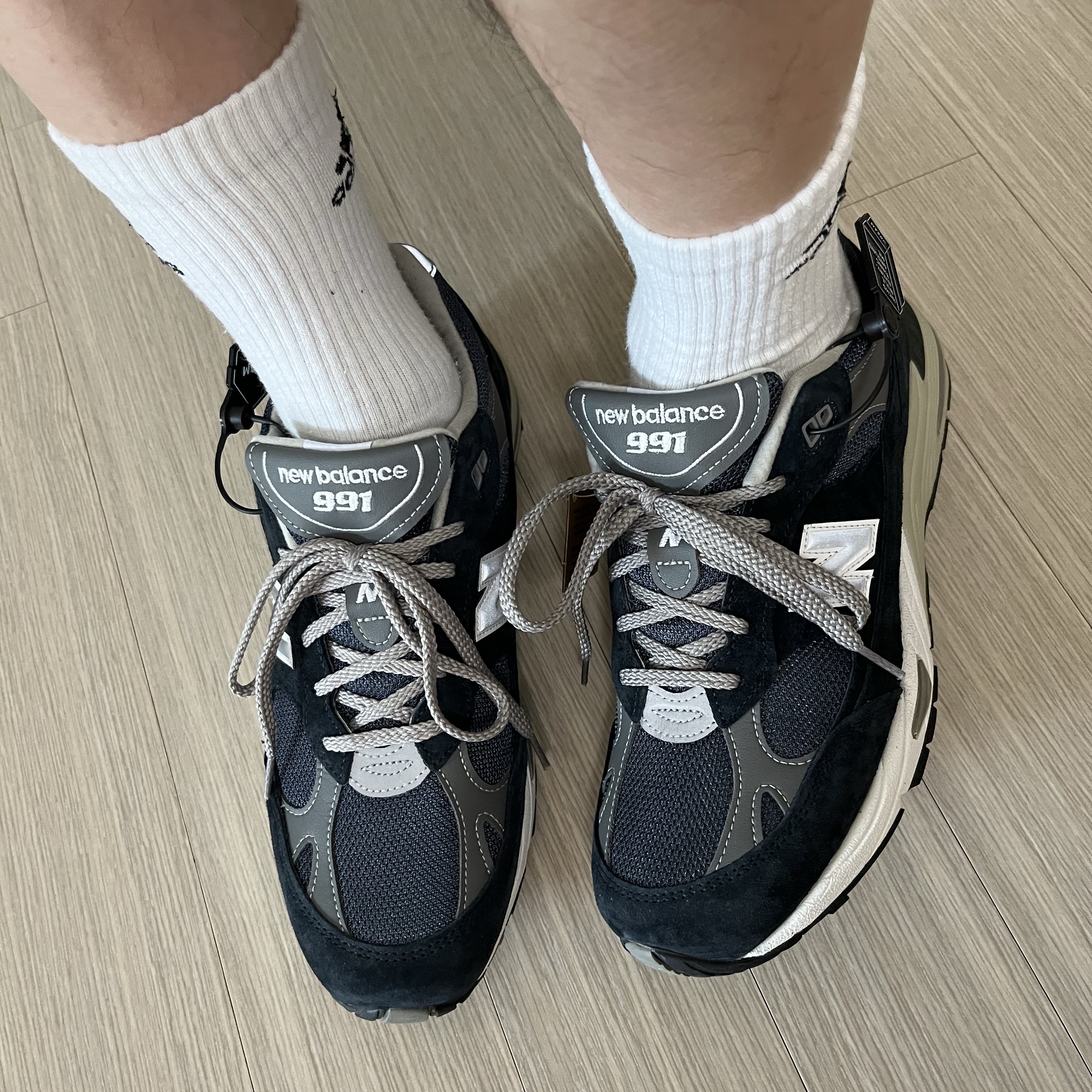 New Balance 991 Made in UK Navy 착용 스타일 - 3