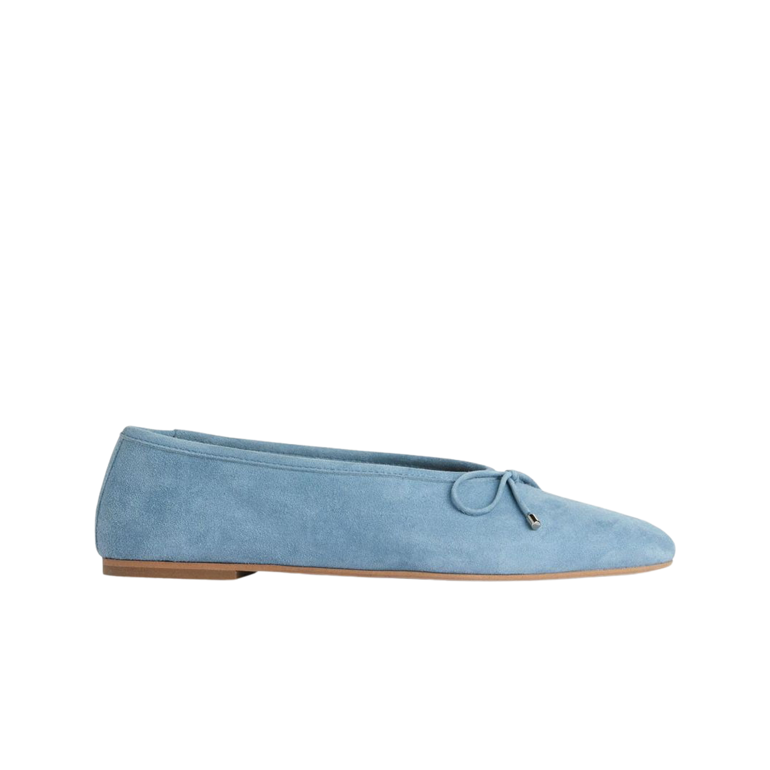 (W) 아르켓 레더 발레리나 라이트 블루((W) Arket Leather Ballerinas Light Blue)