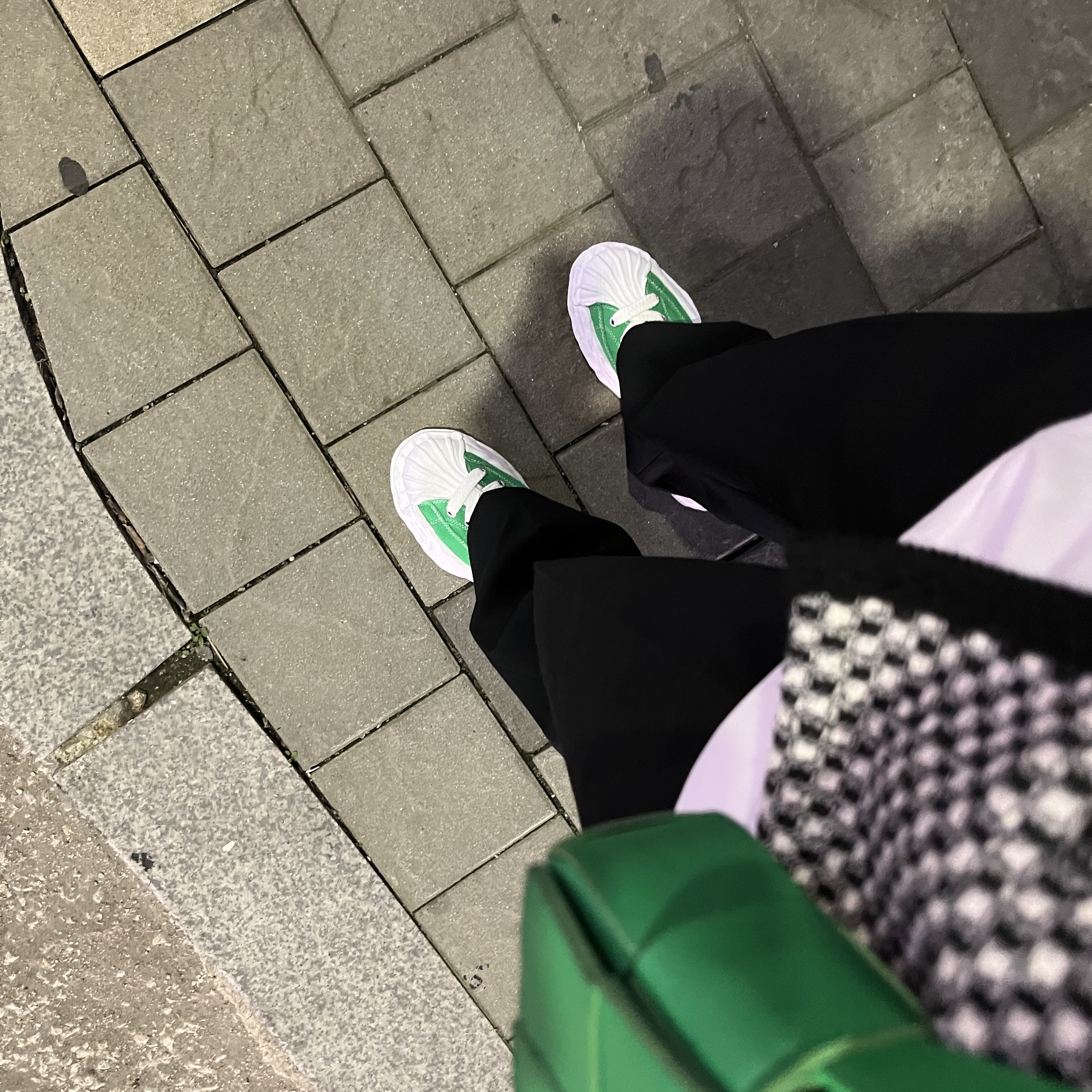 Maison Mihara Yasuhiro Blakey OG Sole Canvas Low-top Sneakers Green 착용 스타일