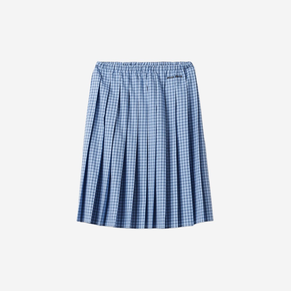 (W) Miu Miu Checked Skirt Celeste Blue 상세 이미지 1