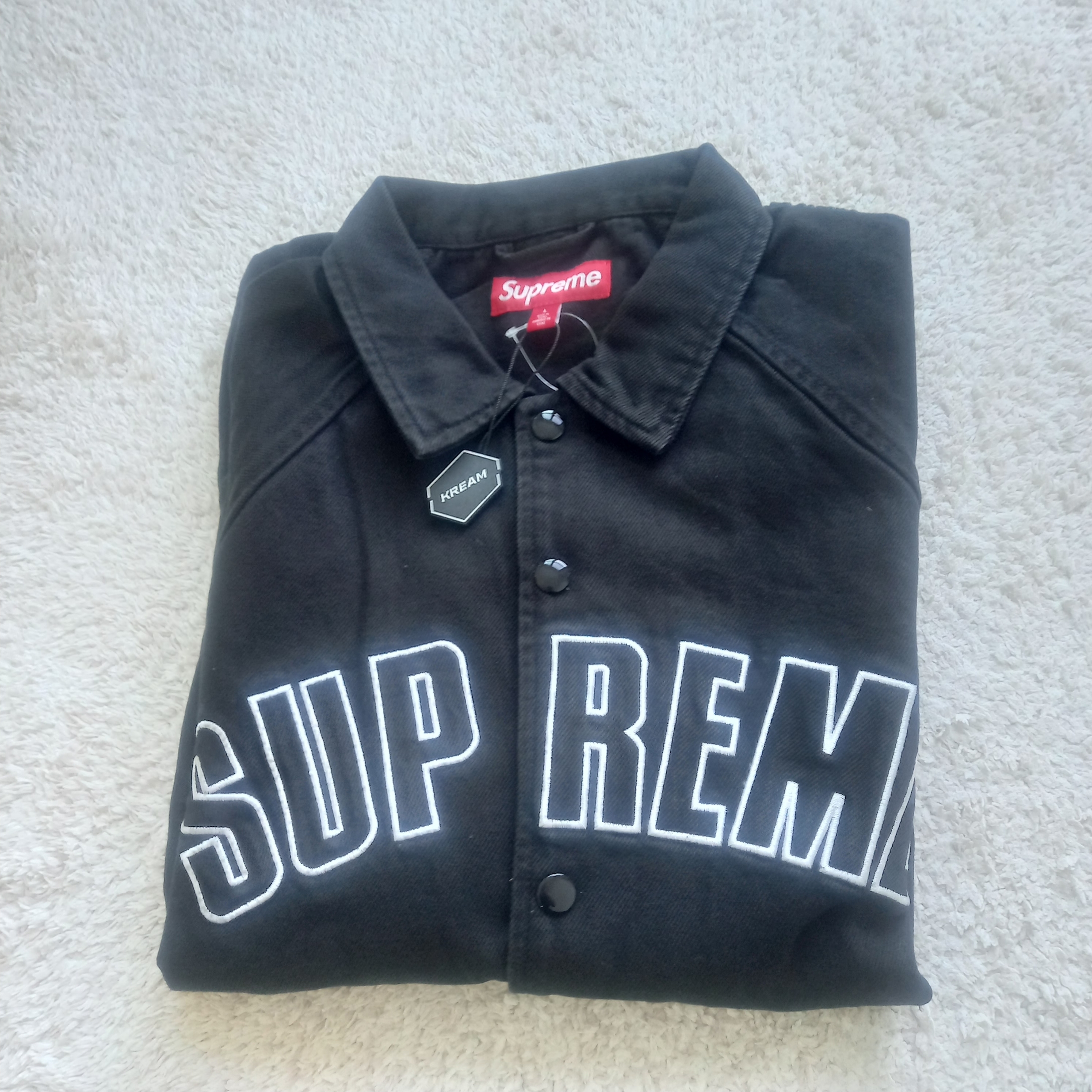 Supreme Arc Denim Coaches Jacket Black - 24SS 착용 스타일 - 5